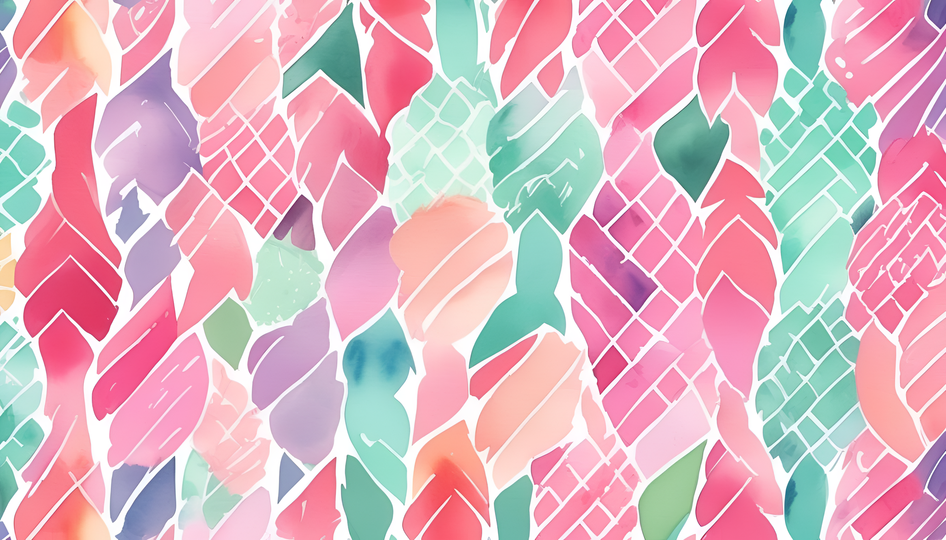 Colorful watercolor pattern in preppy style