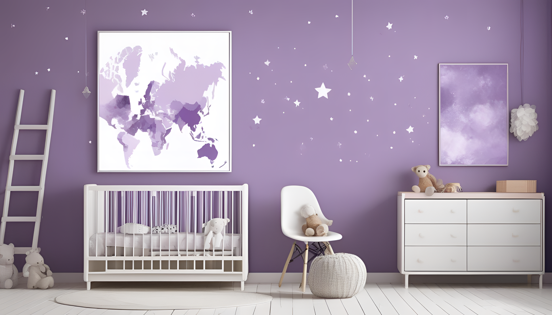 Purple Nursery Wall Art Background