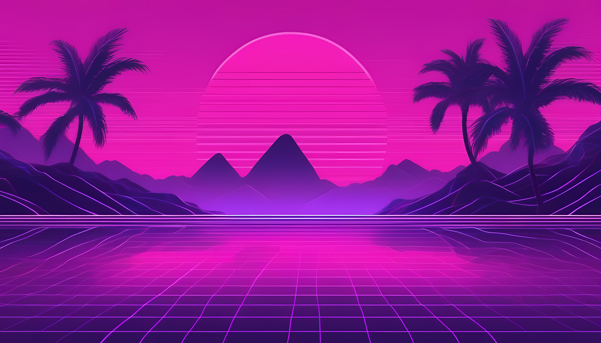 Vibrant purple vaporwave background.