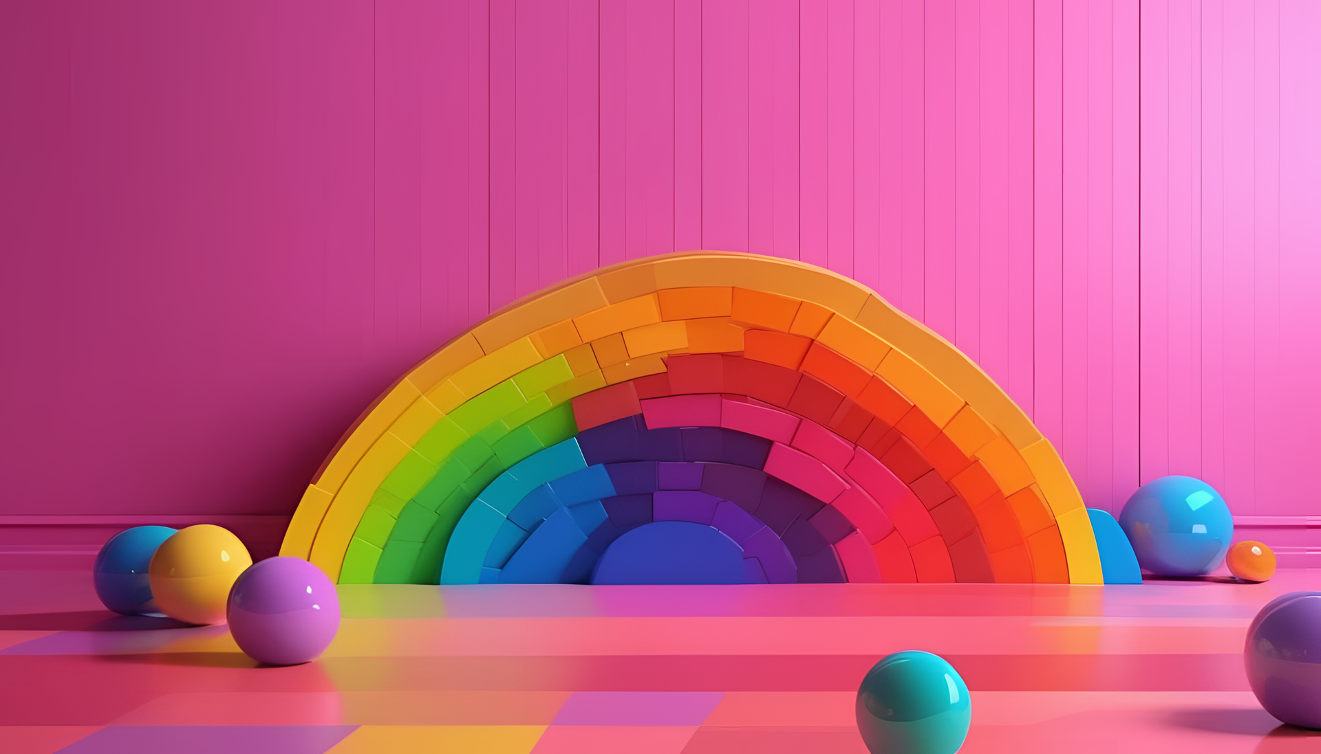 Rainbow Pop Art Wallpaper with Vibrant Colors