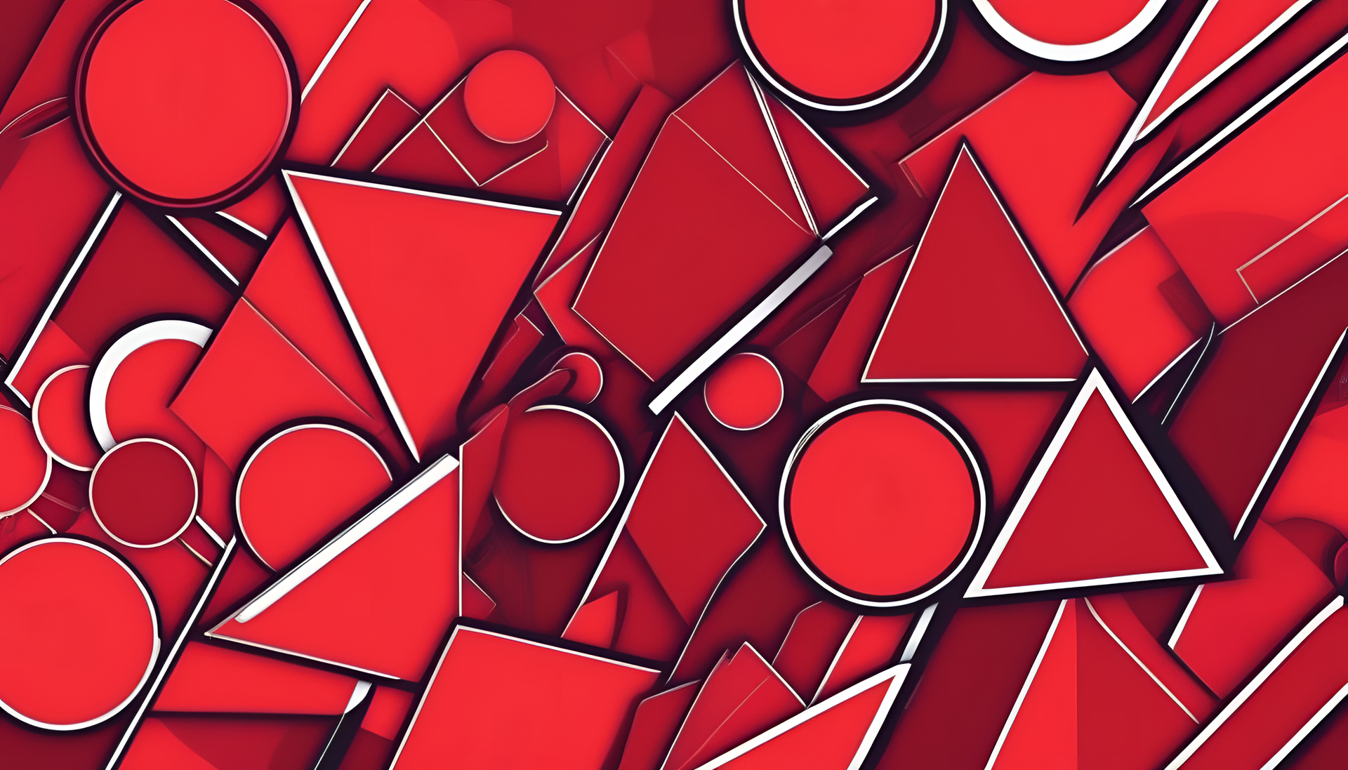 Pop art minimalist red background with vibrant shapes