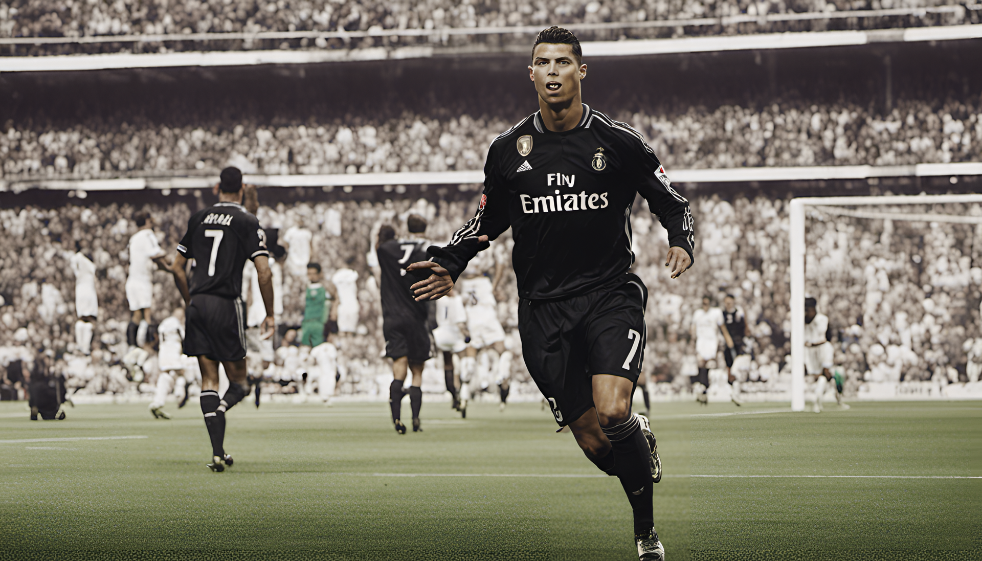 Ronaldo holding an award.