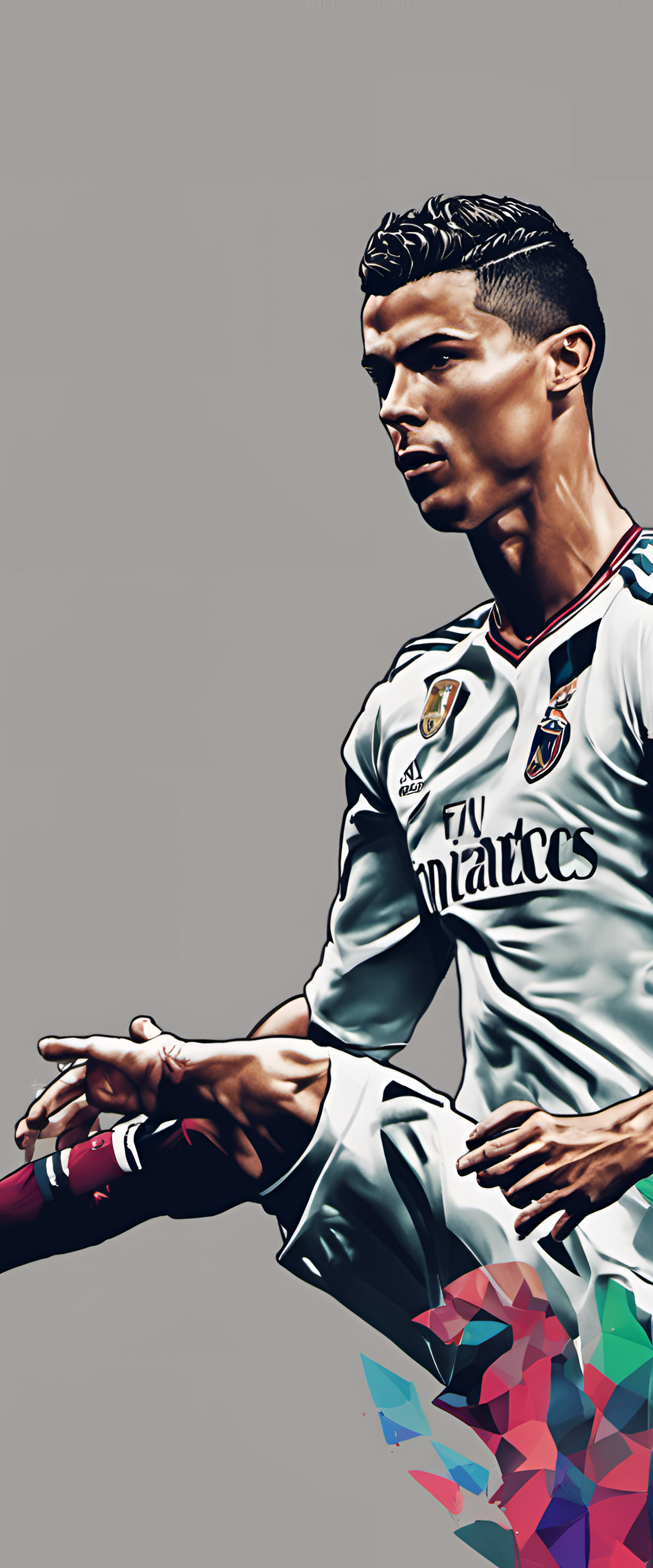 Ronaldo with an aesthetic wallpaper featuring vibrant colors and captivating design.