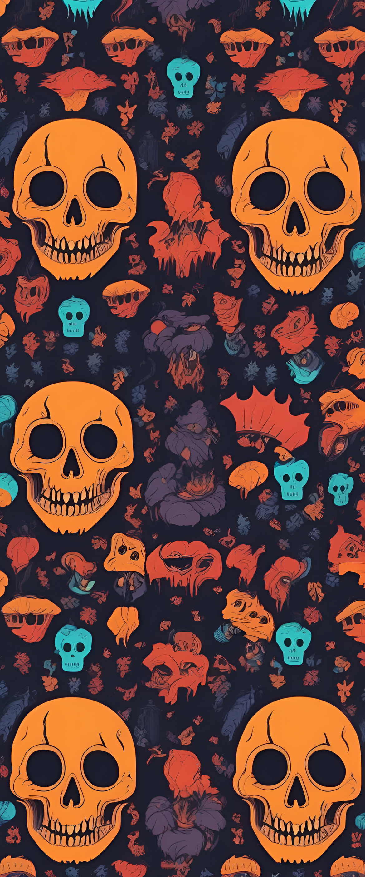 Colorful abstract pattern for a scary phone wallpaper.