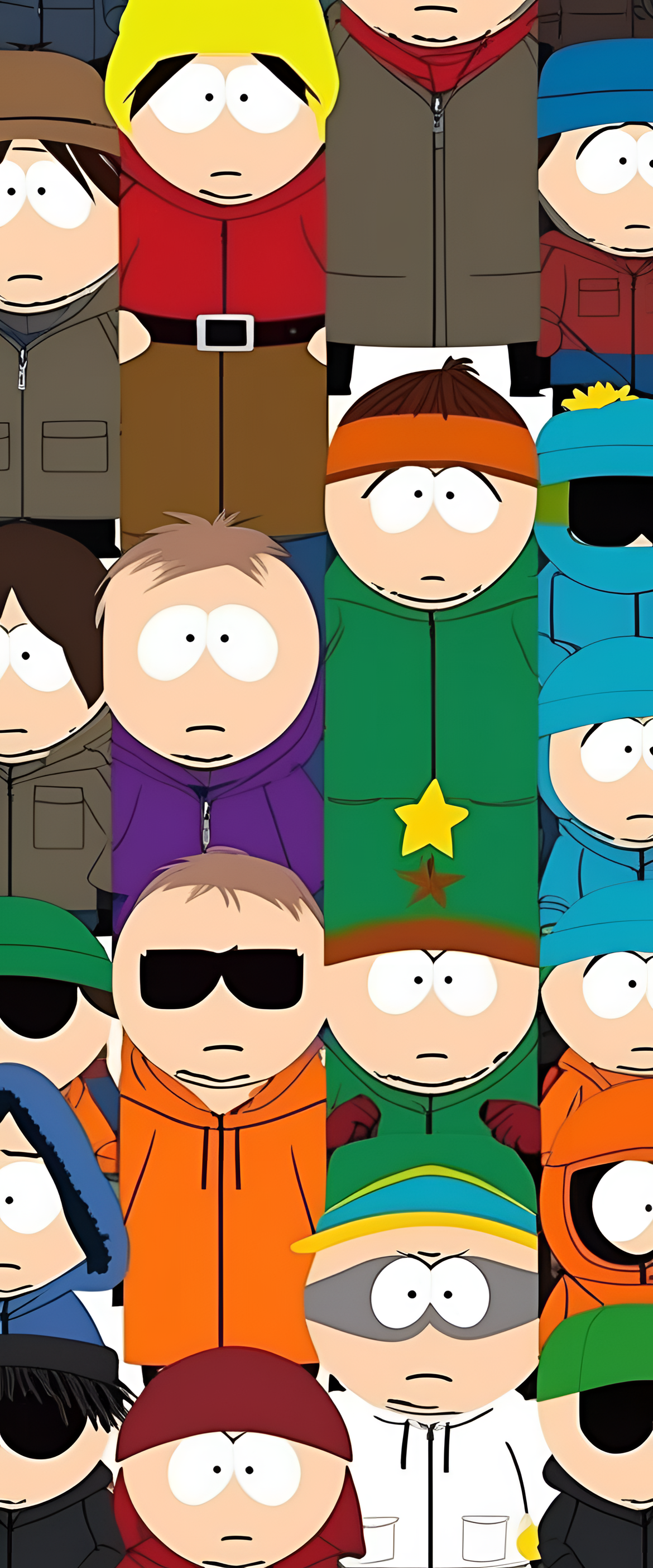 South Park characters in vibrant colors and sharp focus on a phone wallpaper.