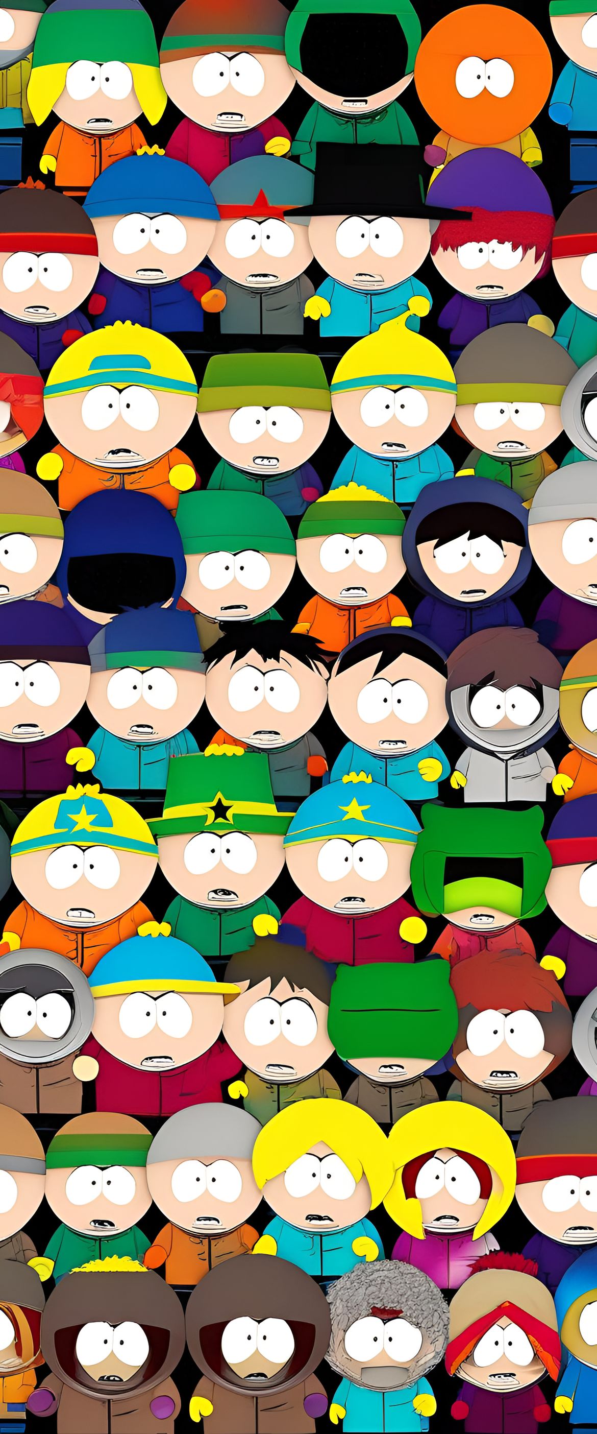 Illuminated South Park phone wallpaper.