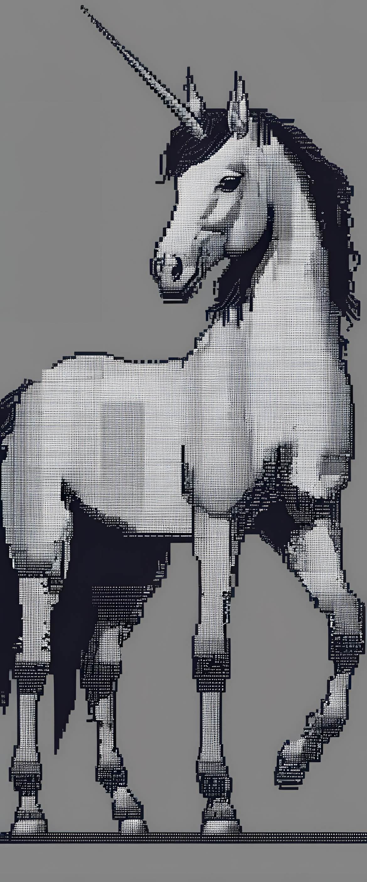 Ultra-detailed unicorn ASCII art wallpaper