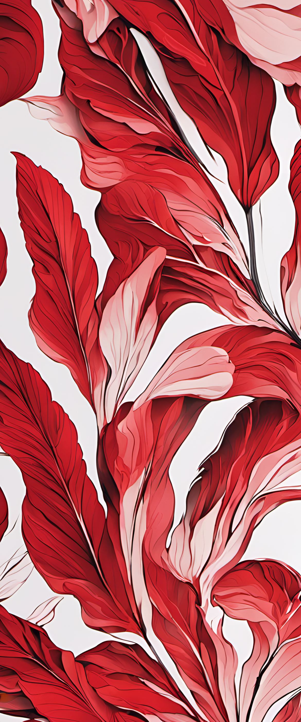 Vibrant red and white wallpaper design.