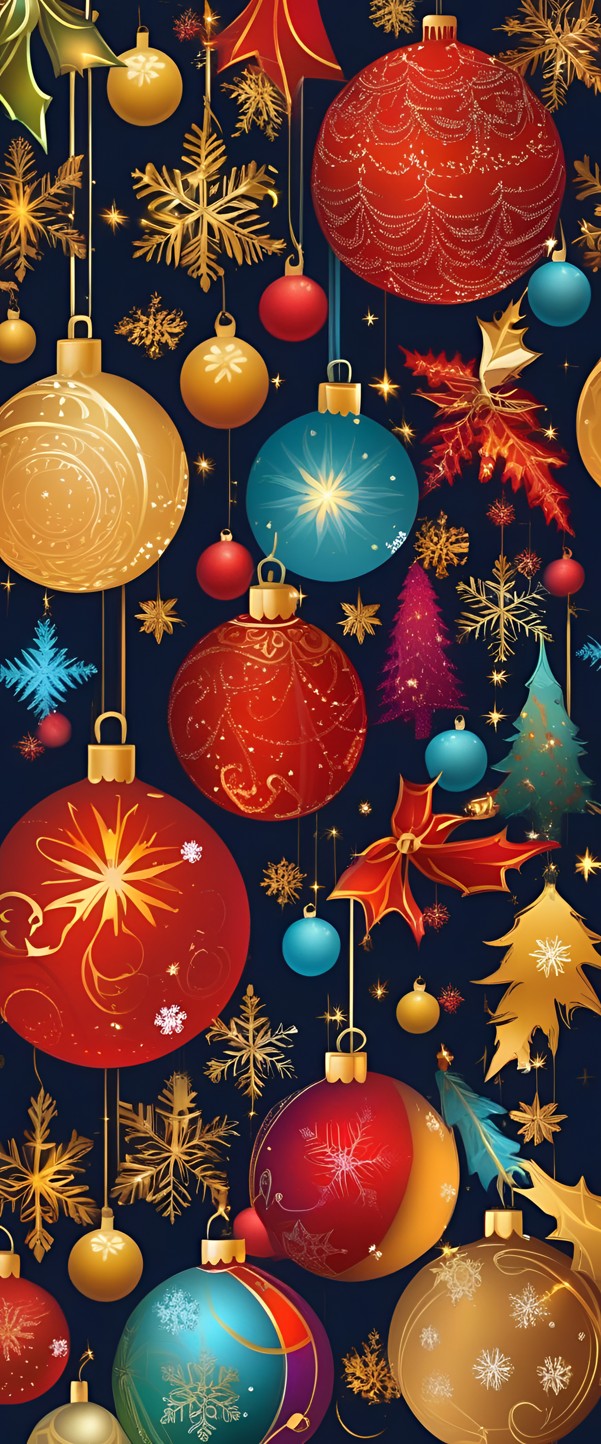 Festive Christmas wallpaper with vibrant colors