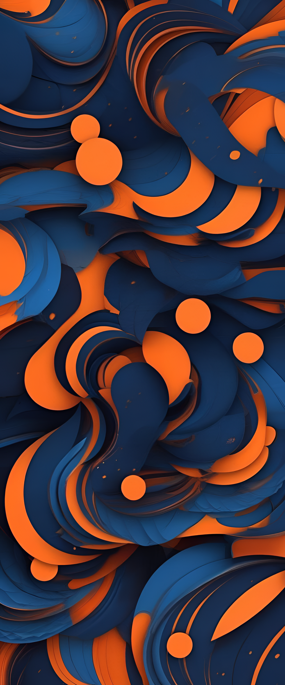 Vibrant blue and orange phone wallpaper with a cool design.