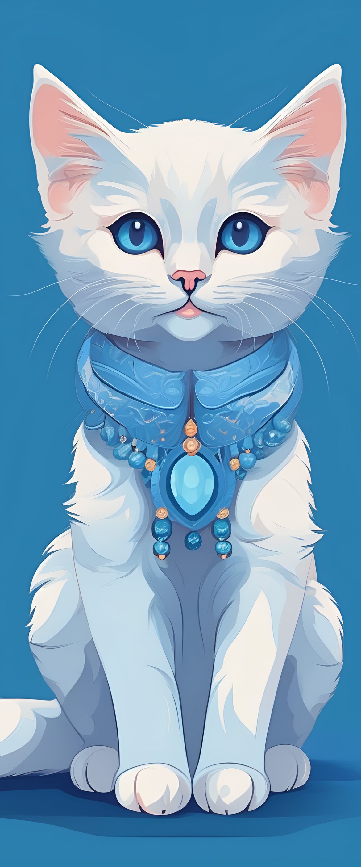 Cute blue cat wallpaper