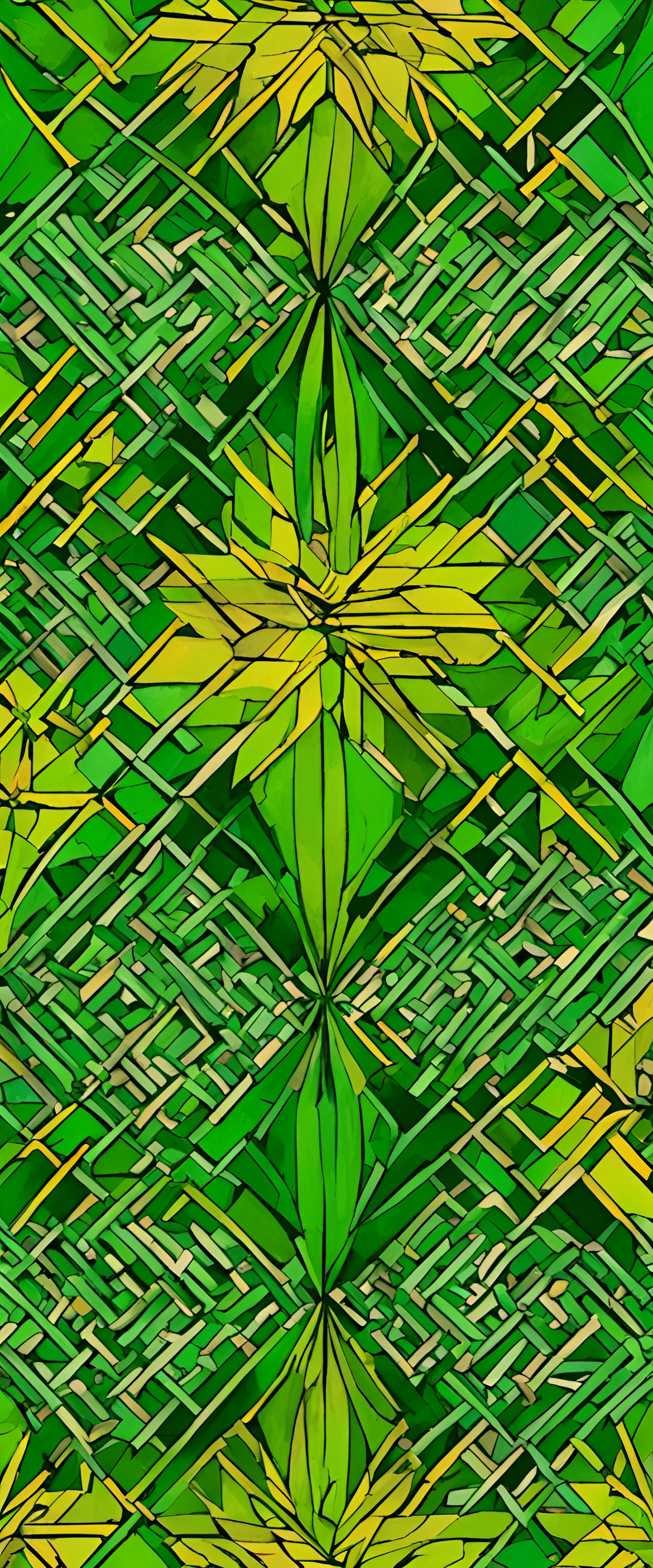 Vibrant green wallpaper showcasing tetradic colors.