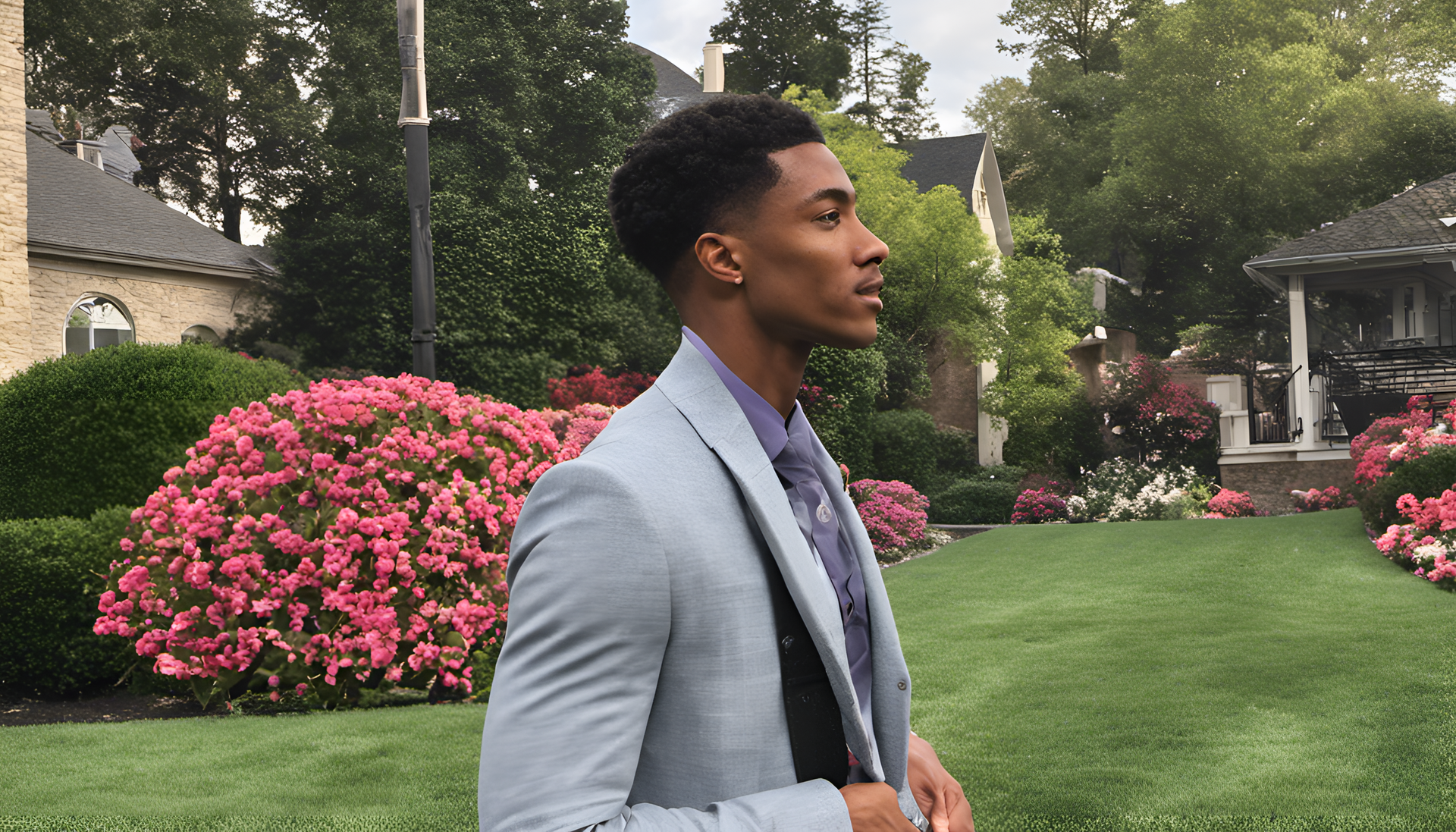 Close-up of smiling Justin Jefferson against a vibrant background.