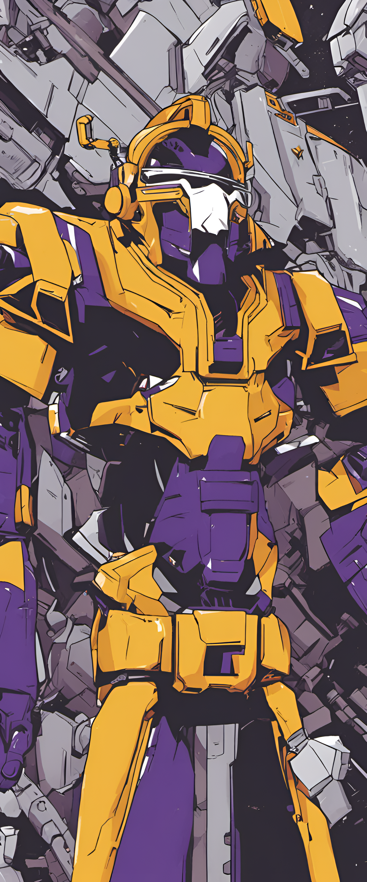 Kobe Bryant in dynamic mech anime style wallpaper.