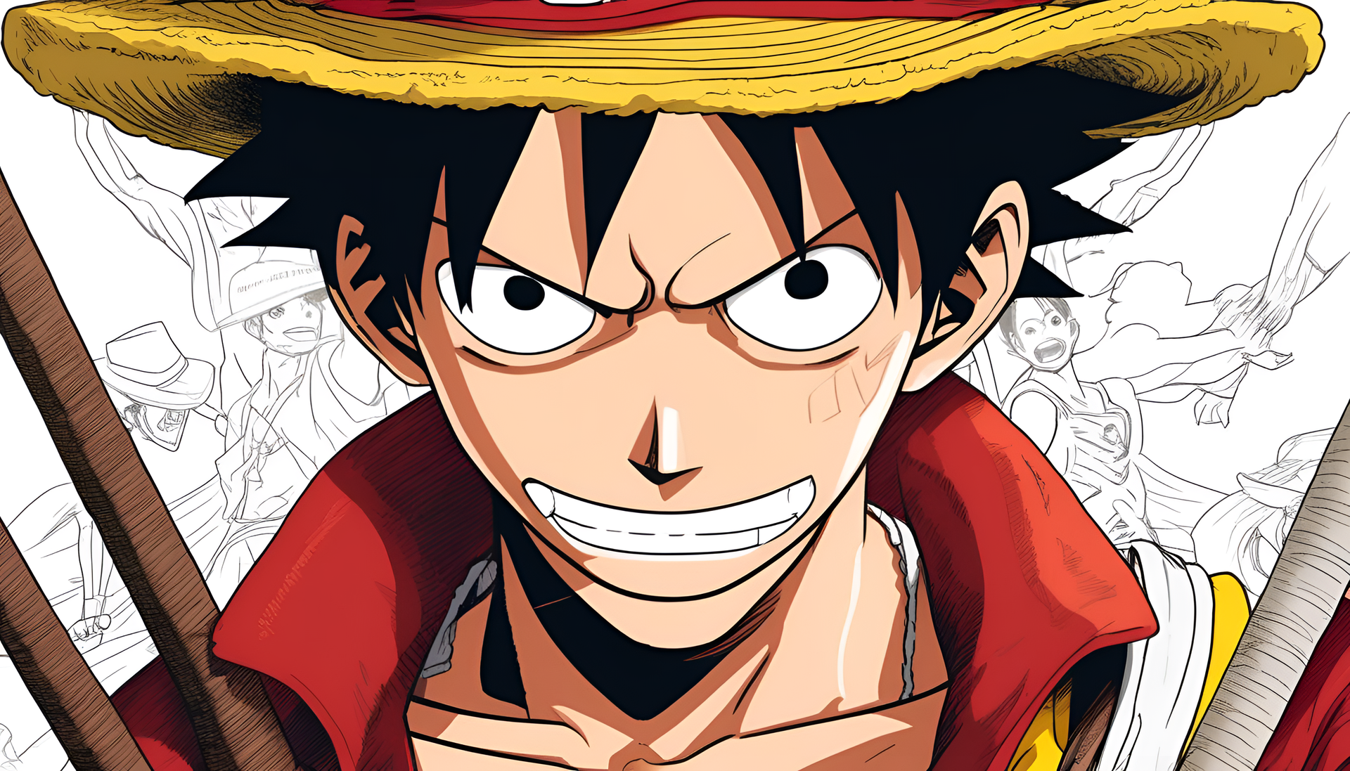 Luffy, a highly-detailed character, in vibrant HD desktop wallpaper.