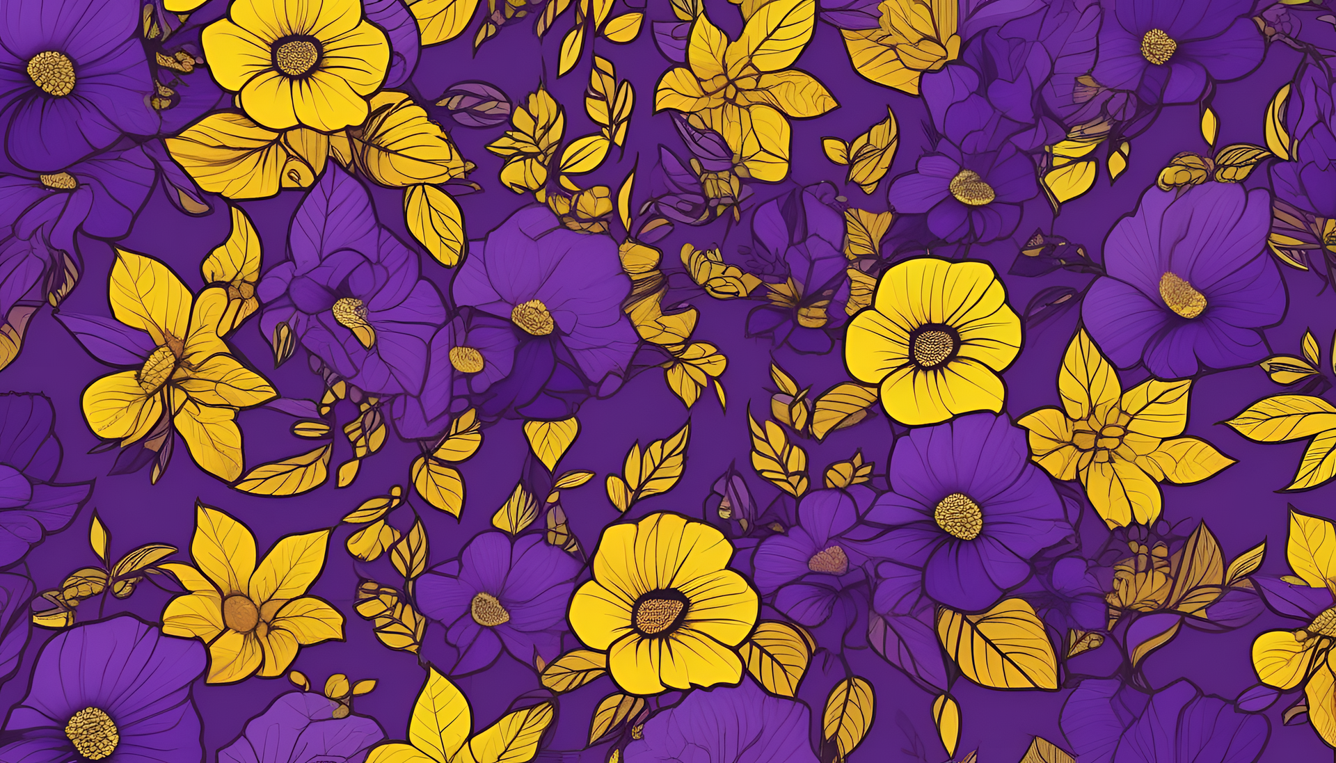 Abstract purple and yellow desktop design.