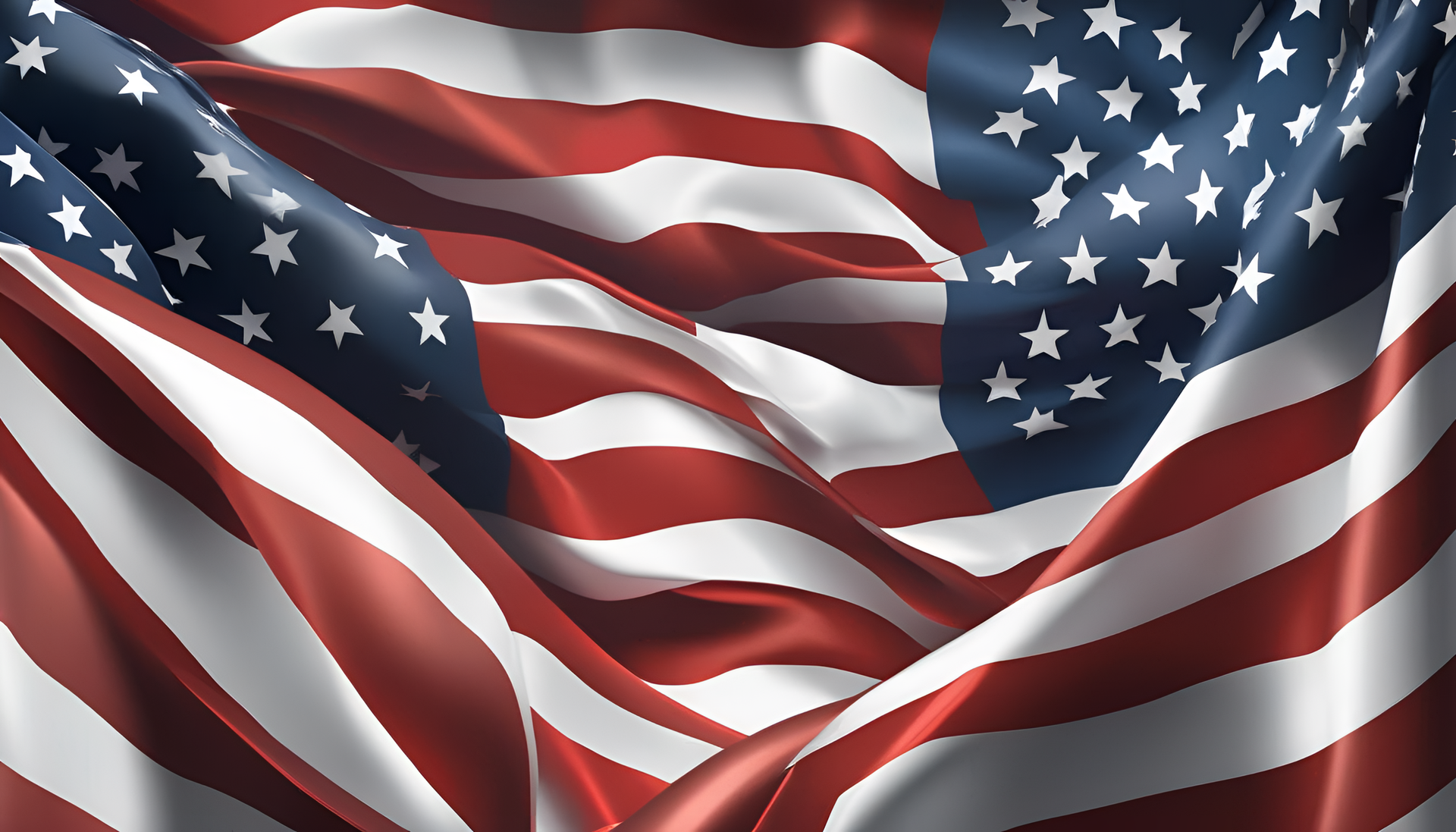 American flag on a vibrant background.