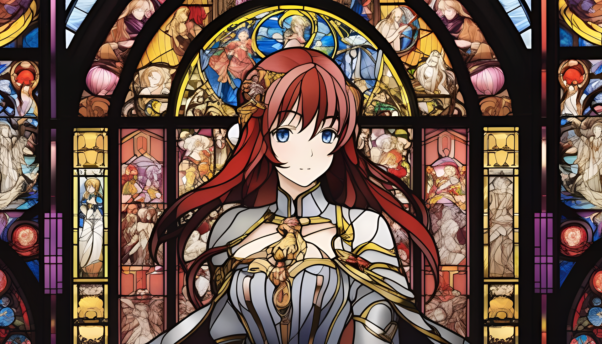 Stunning stained glass artwork inspired by anime.