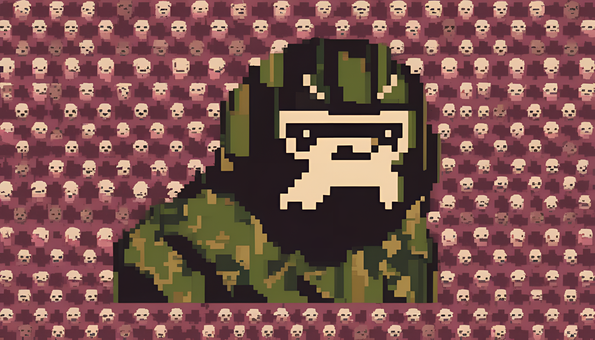 8-bit Bape wallpaper with vibrant colors and pixelated design.