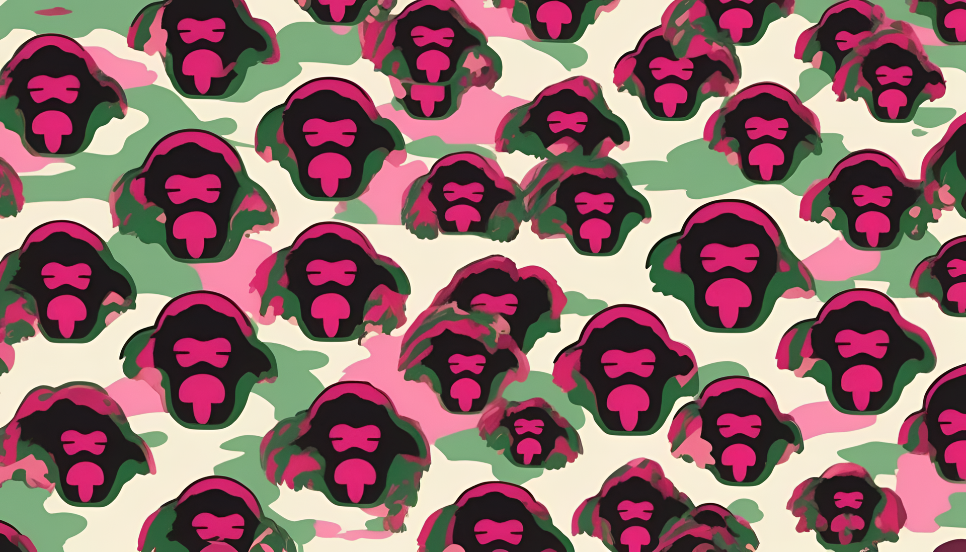 Transcendental design featuring bape camouflage pattern on a desktop wallpaper