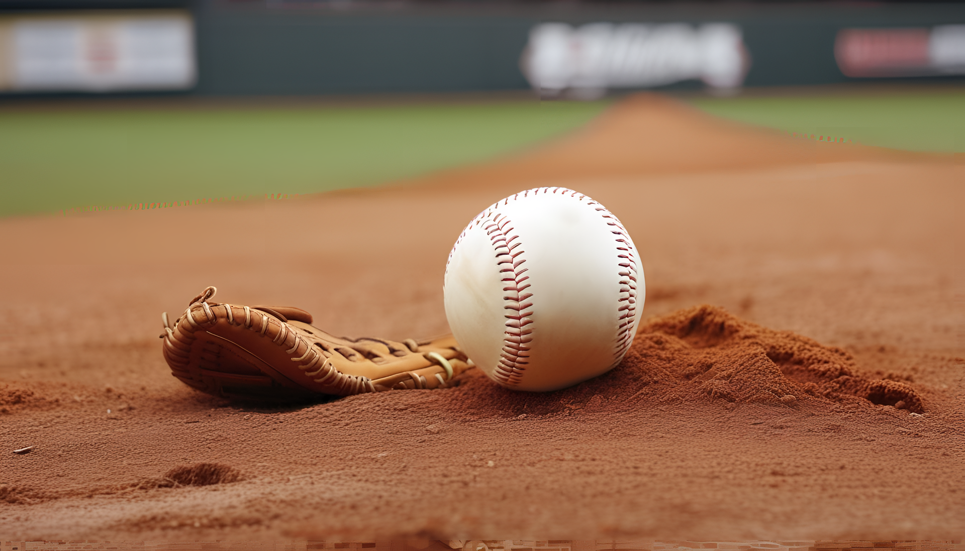 Colorful baseball in motion against a dark background