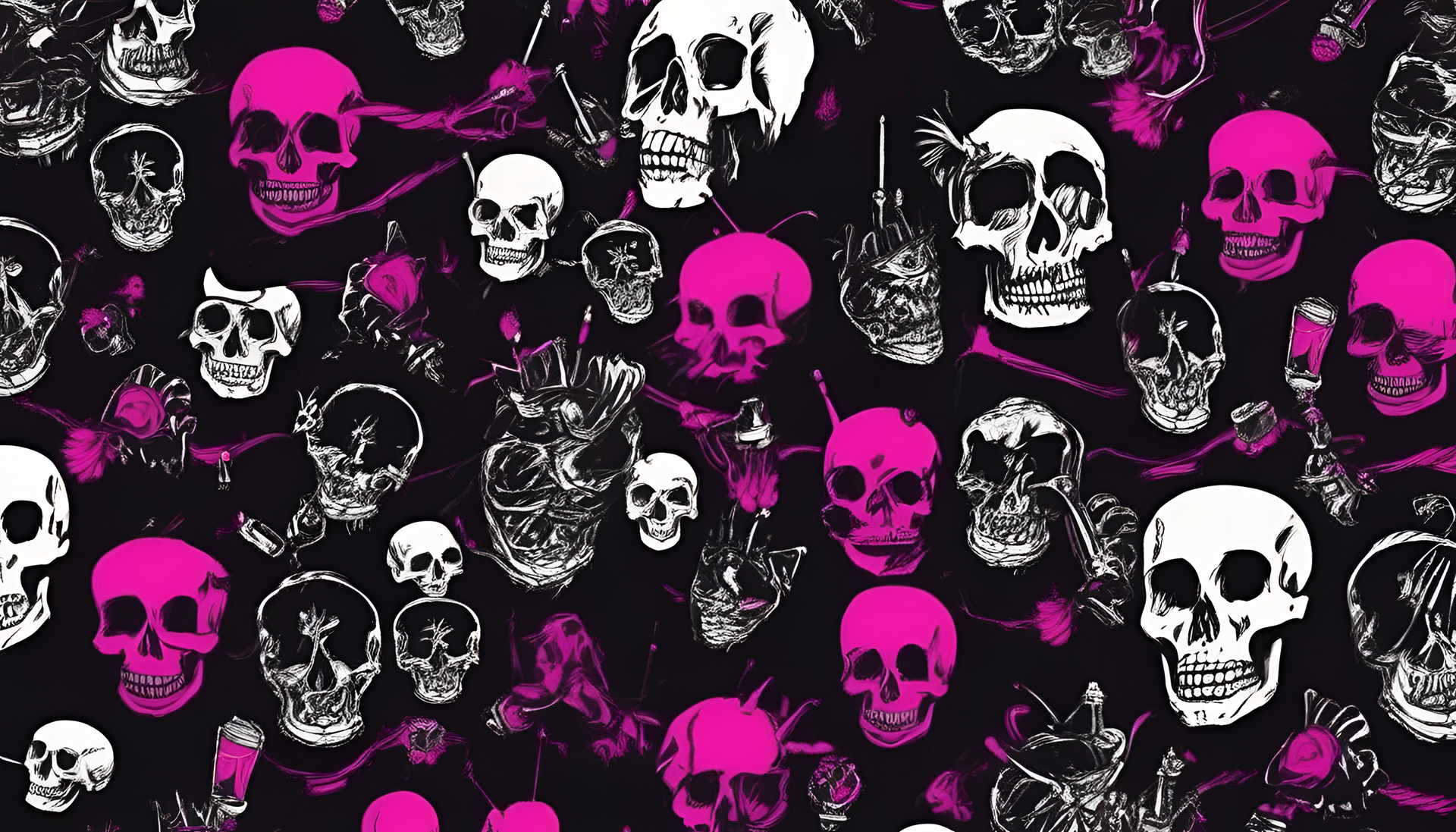 Vibrant punkcore pattern on black screen.