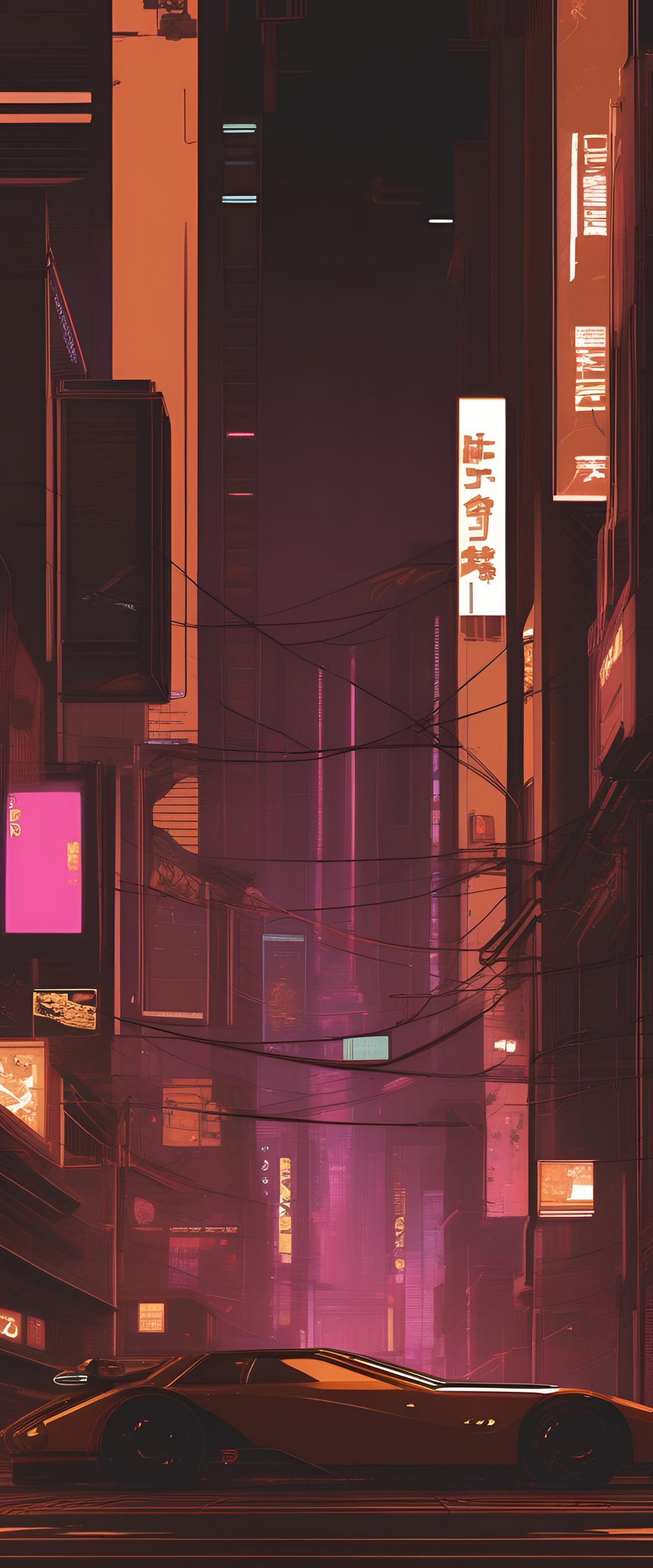 Cyberpunk-inspired futuristic brown aesthetic wallpaper.