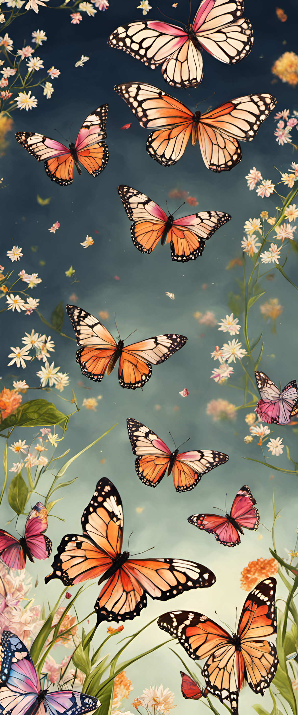 Colorful butterfly wallpaper with vibrant wings and intricate patterns.