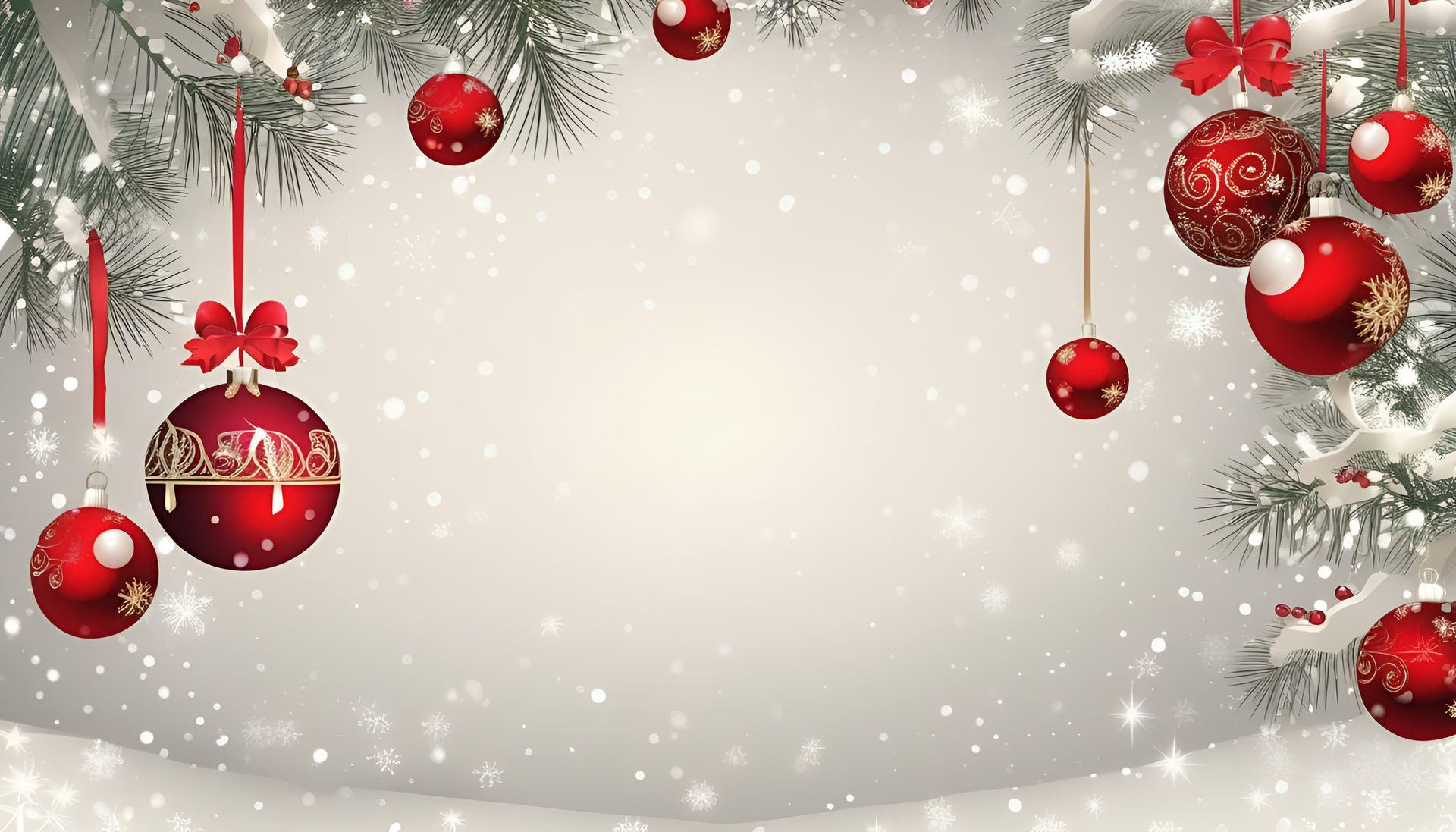 Christmas-themed digital wallpaper with vibrant colors and festive ornaments.