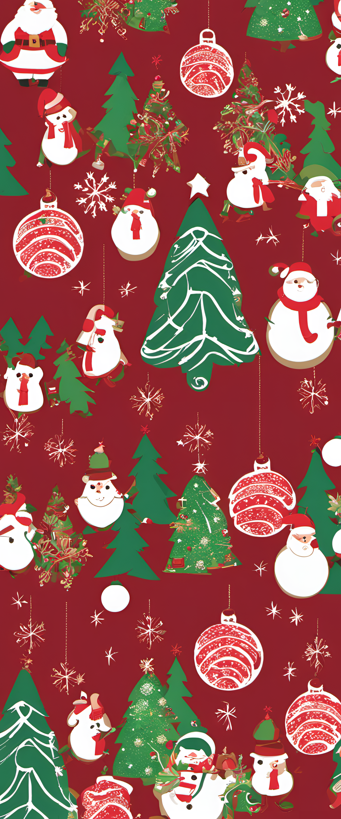 Christmas-themed abstract pattern in vibrant colors