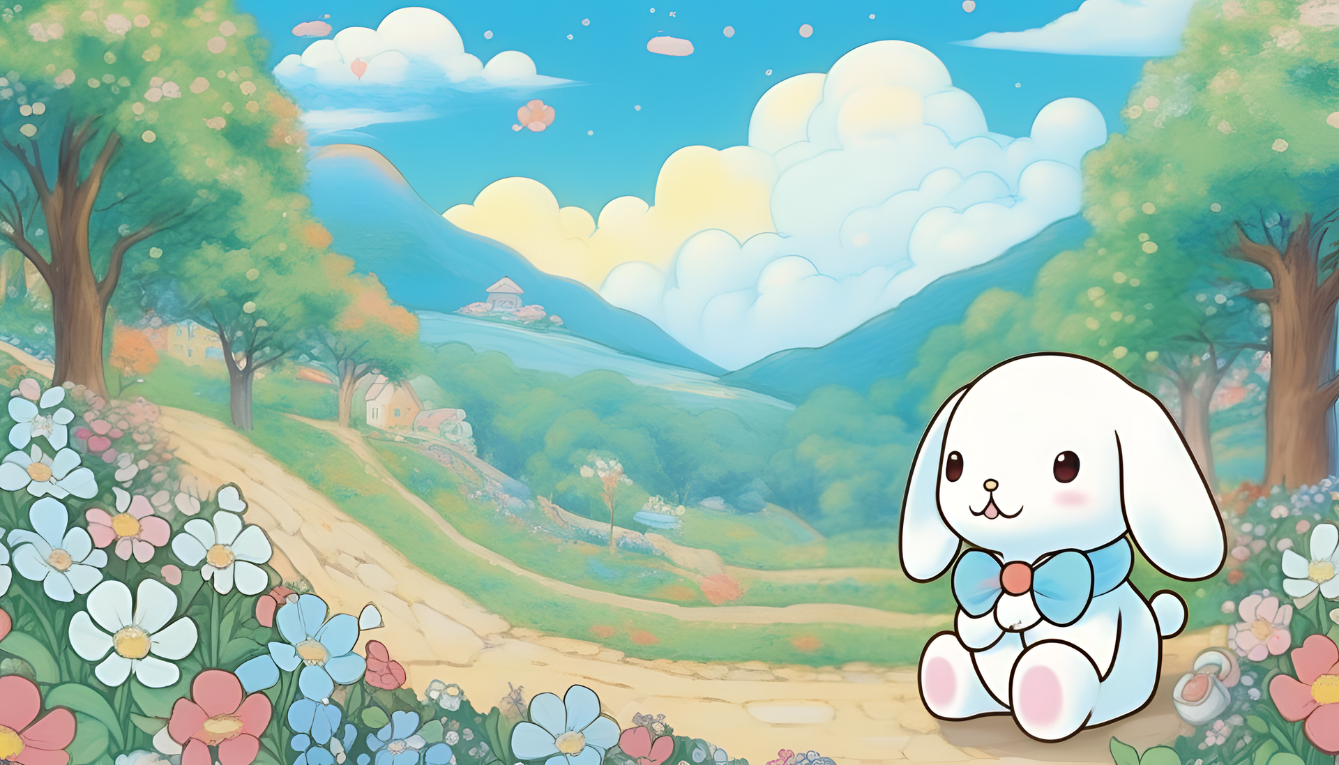 Cinnamoroll with adorable naive art-style.