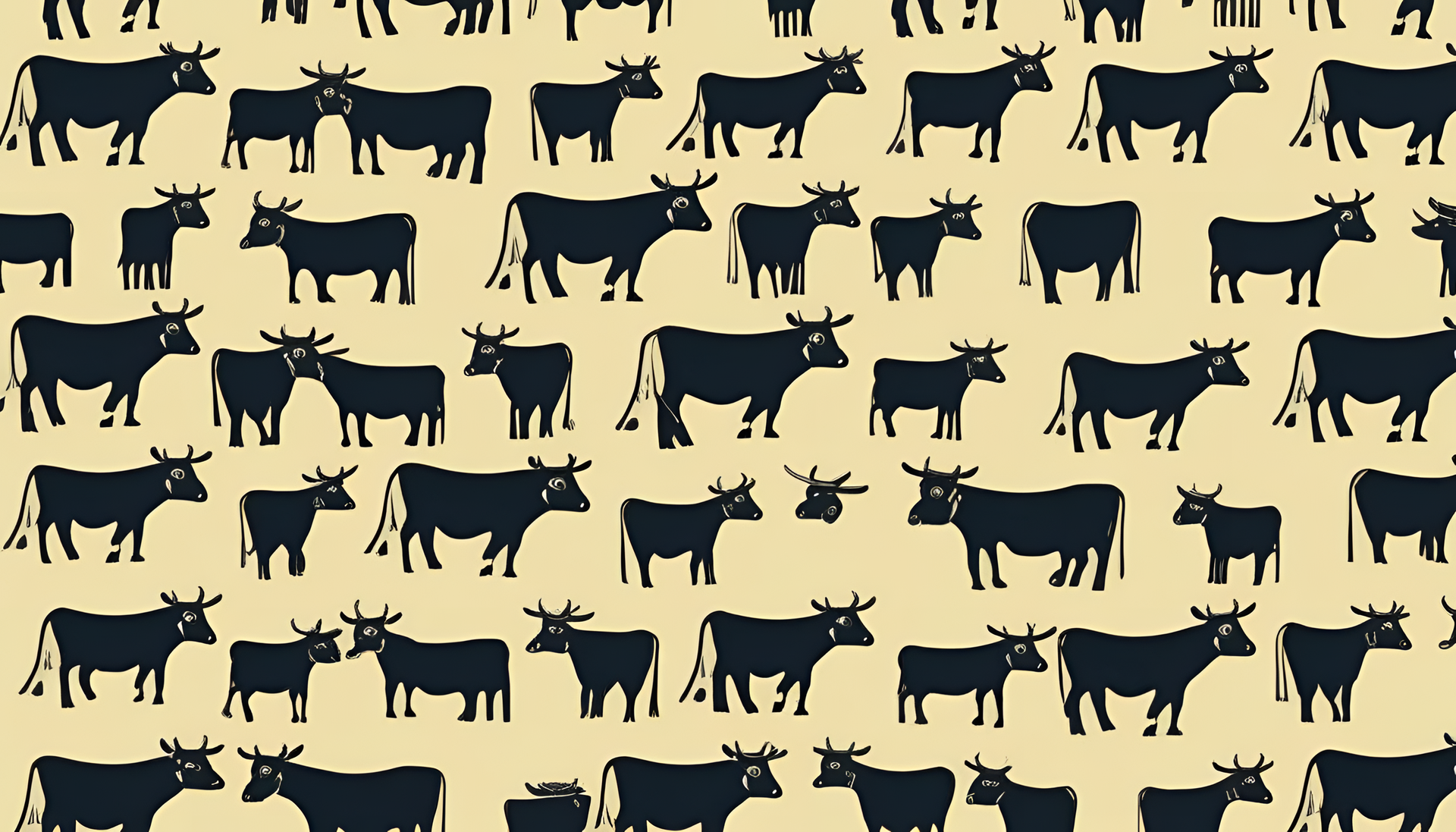 Retro cow wallpaper