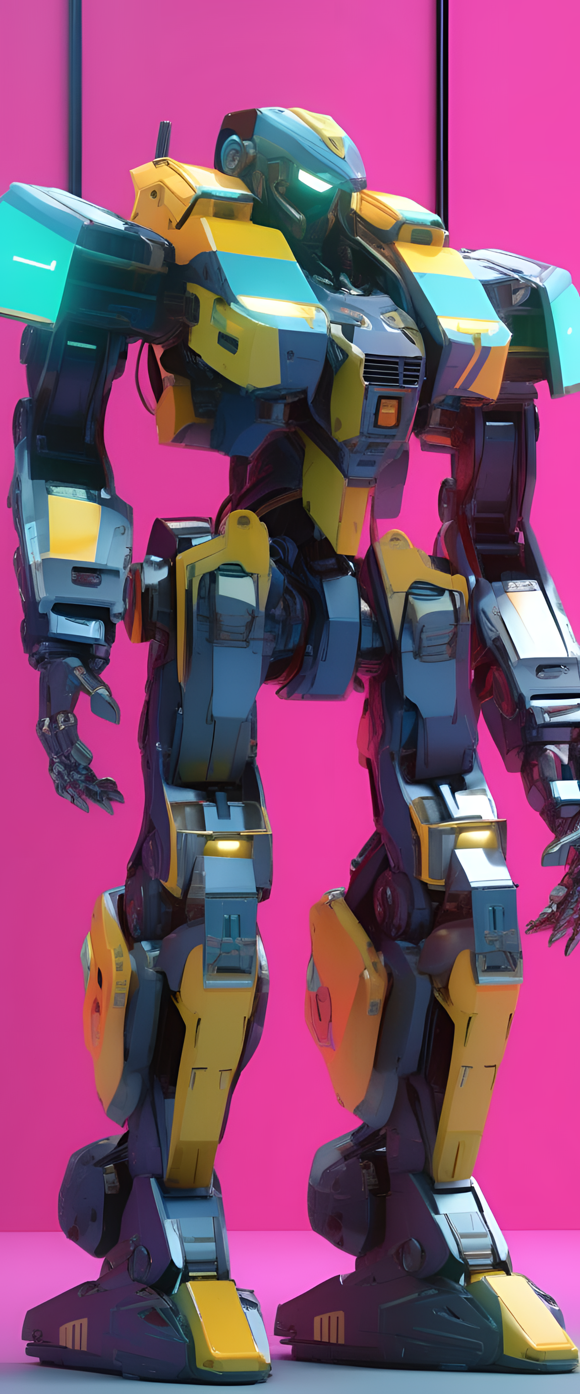 Vibrant 90's style cross in playful colors, sharp and high quality, reminiscent of mech anime.