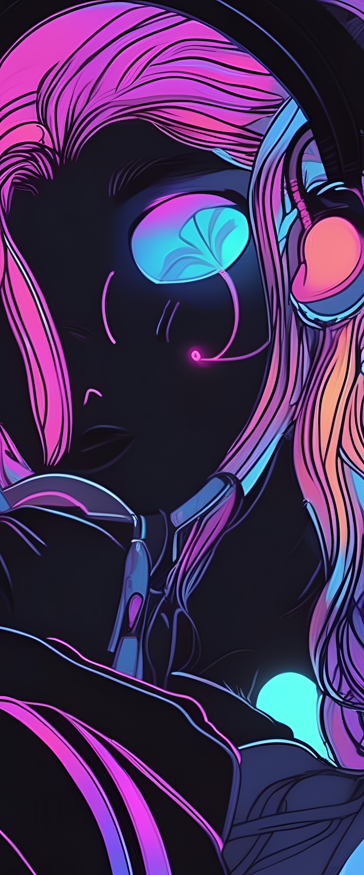 Blacklight-inspired cute aesthetic wallpaper