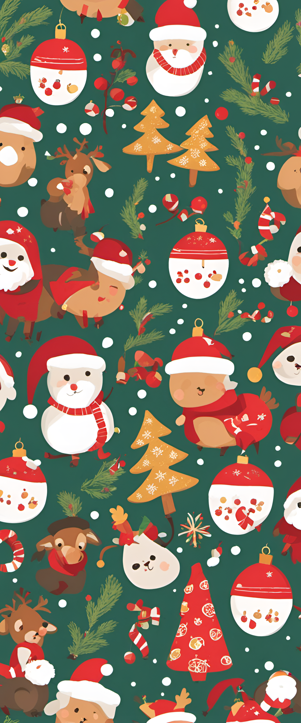 Cute Christmas-themed phone wallpaper.