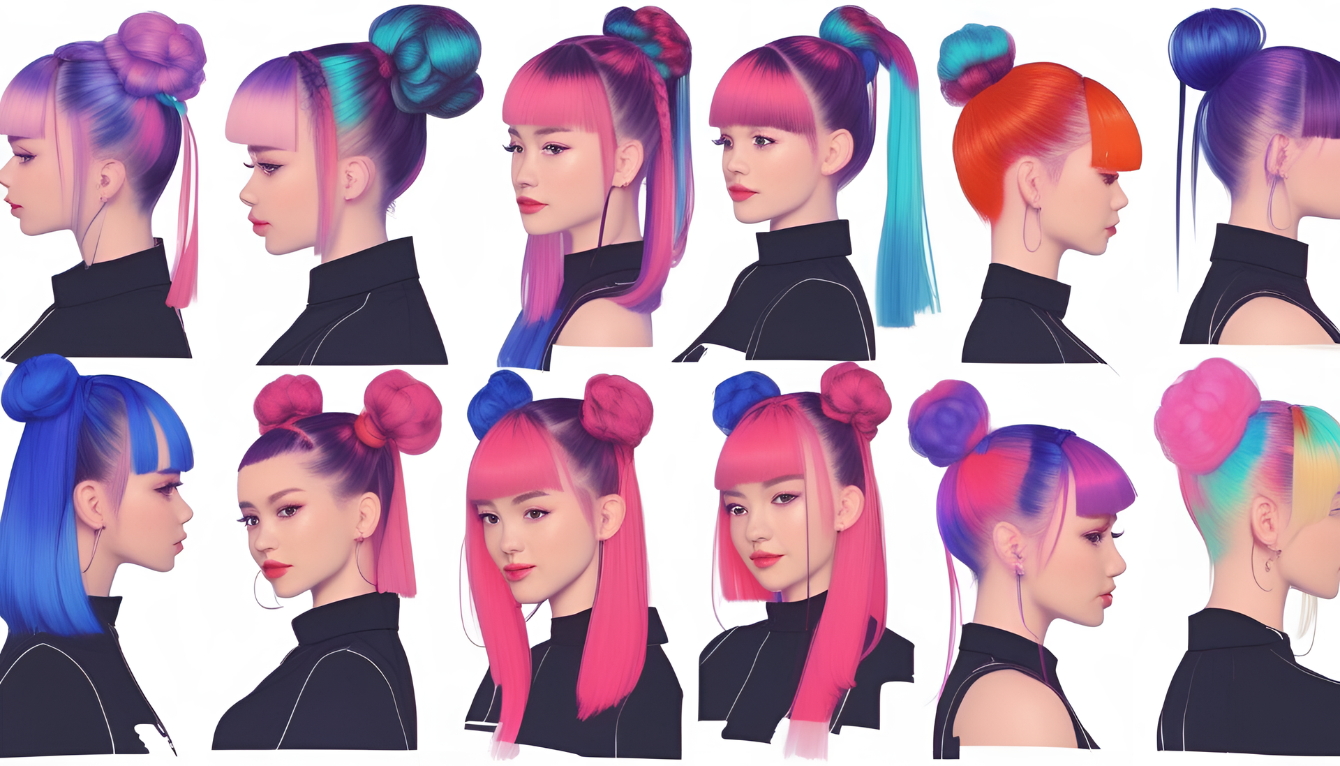 Cute glitched matte hairstyles wallpaper