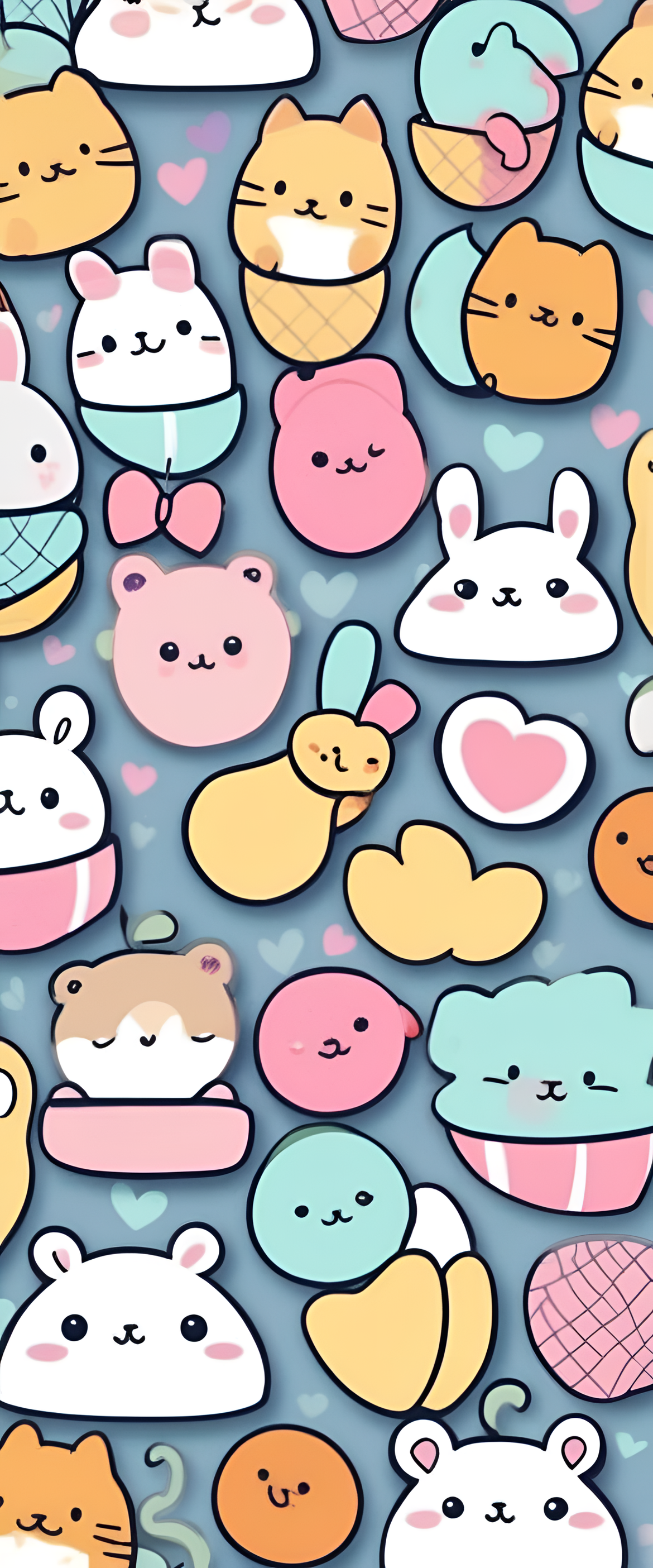 Cute phone wallpaper with colorful design and playful elements.