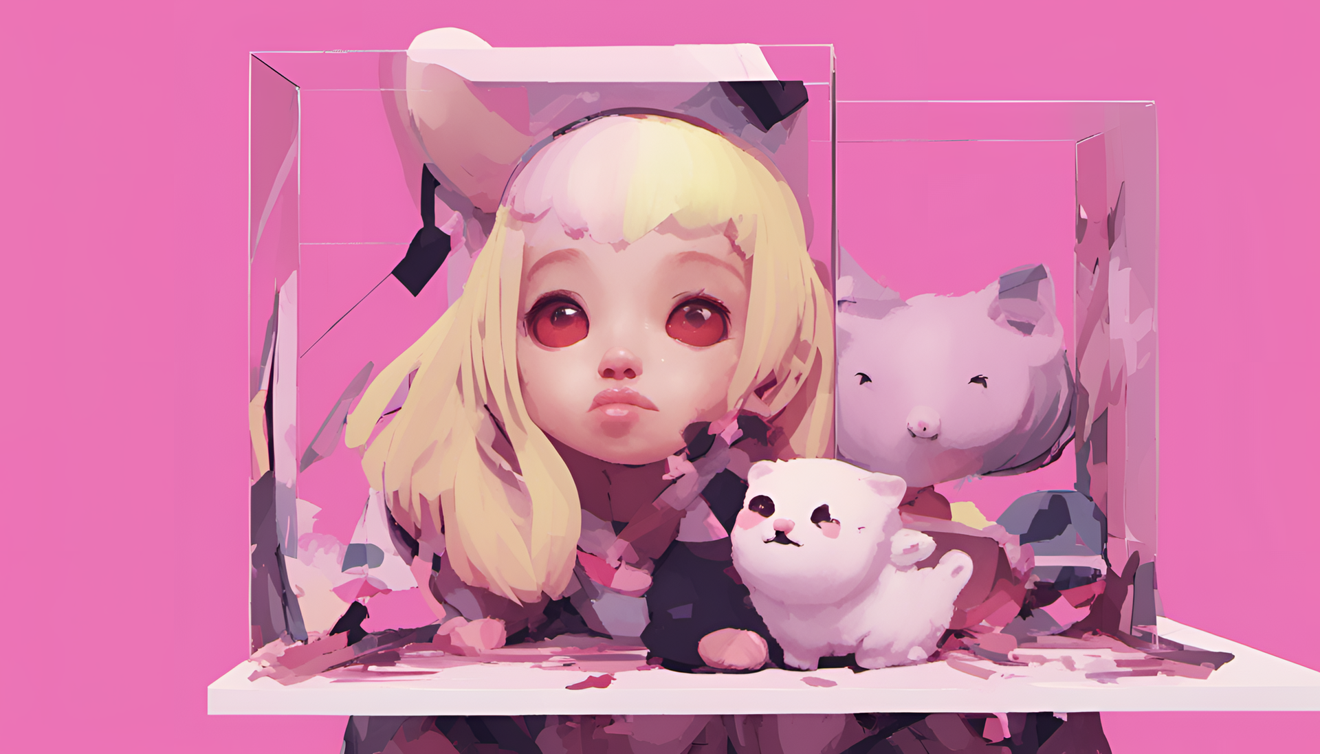 Glitched cute wallpaper in high definition.