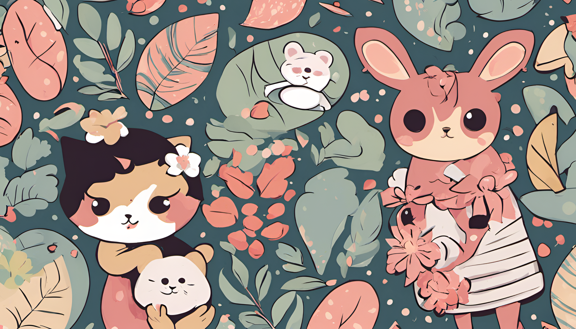 Stylized wallpaper featuring adorable elements.