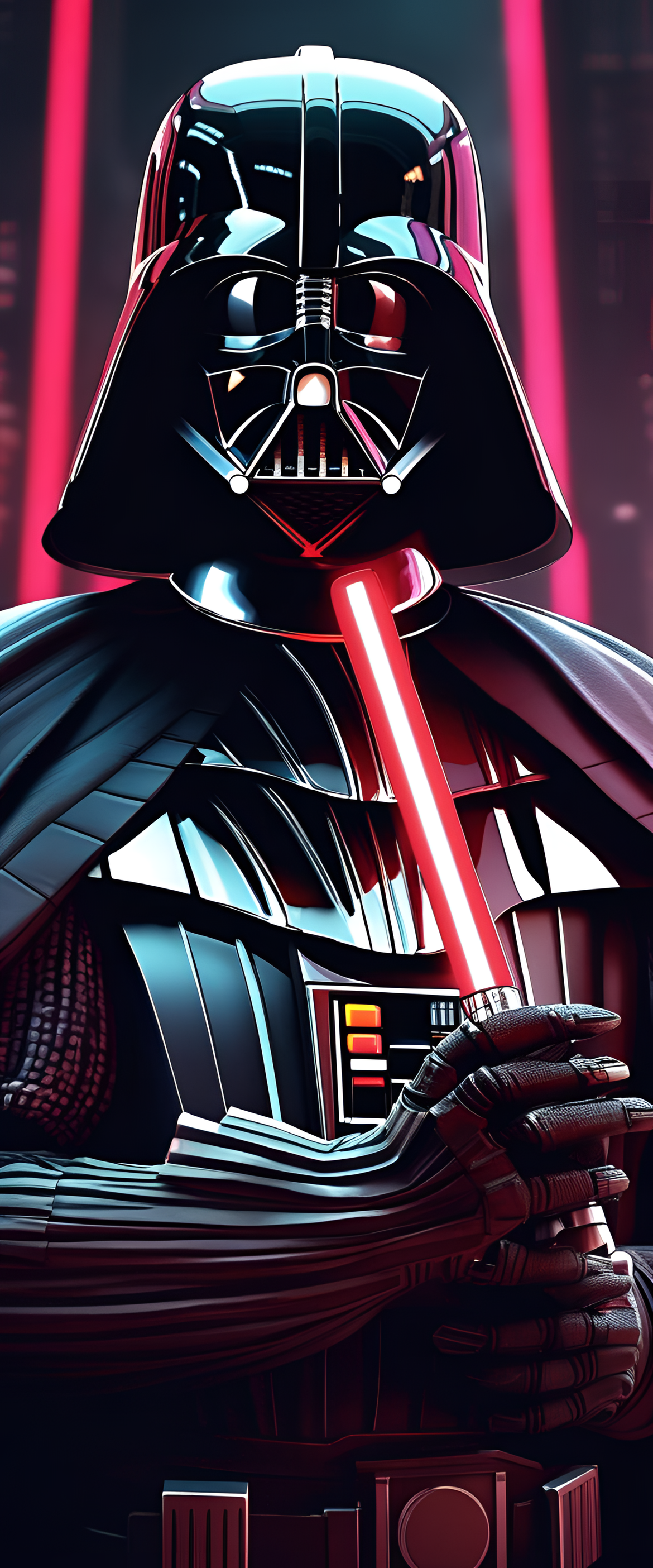 Cyberpunk Darth Vader wallpaper.