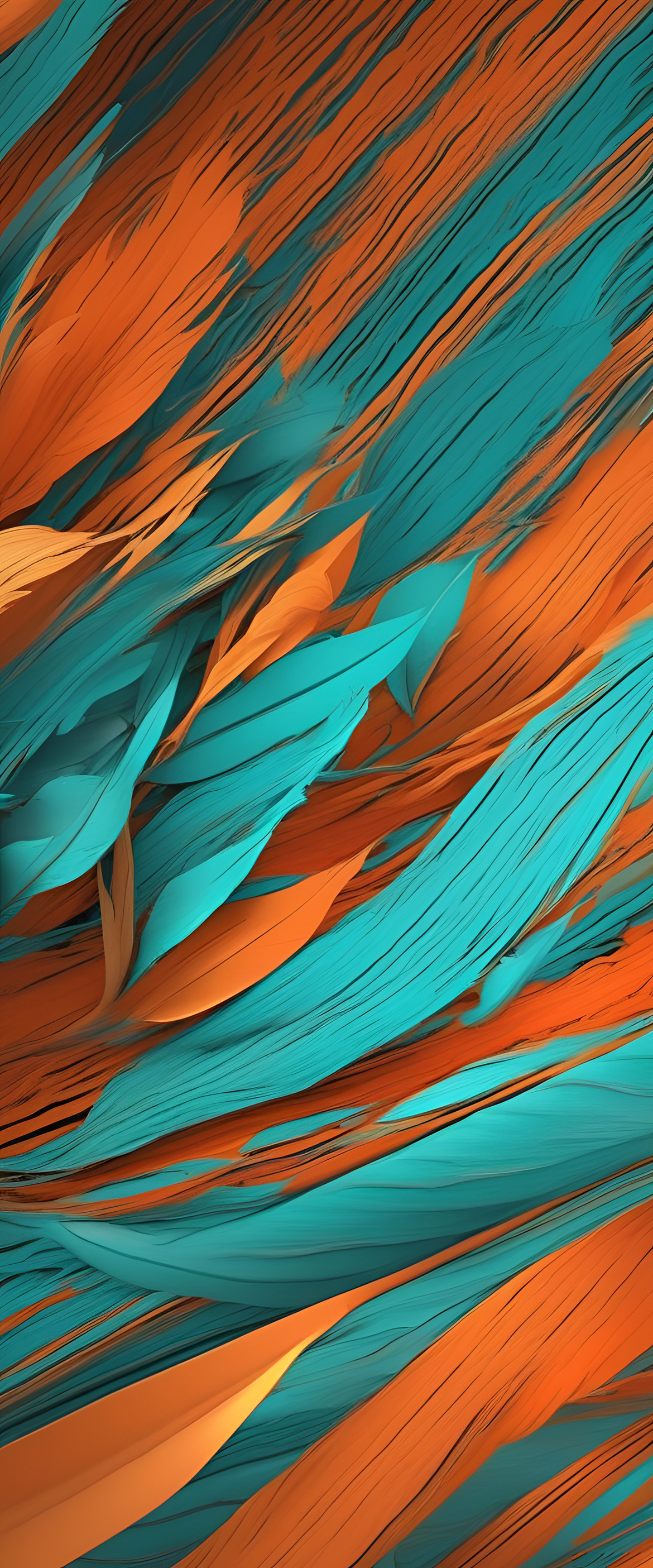 Turquoise and orange-gradient desktop wallpaper.