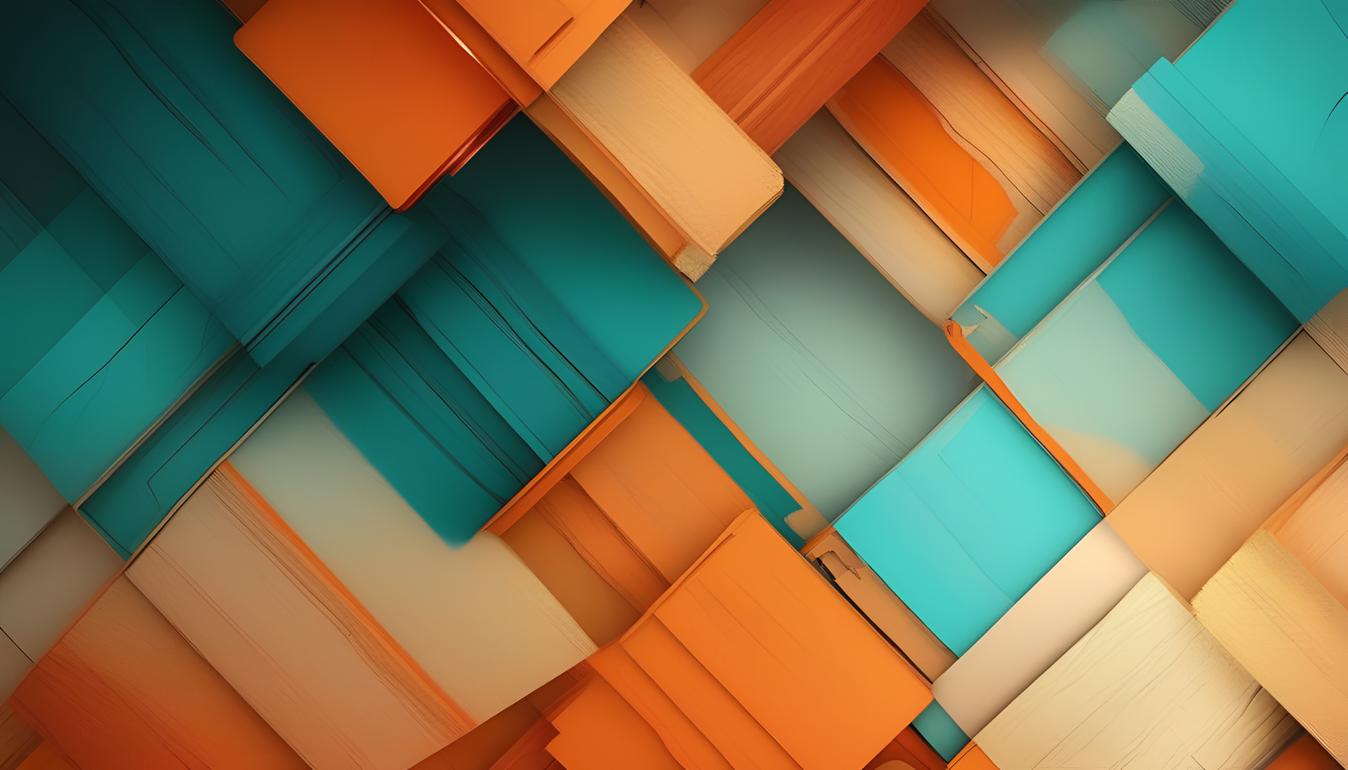 Vibrant turquoise and orange desktop wallpaper