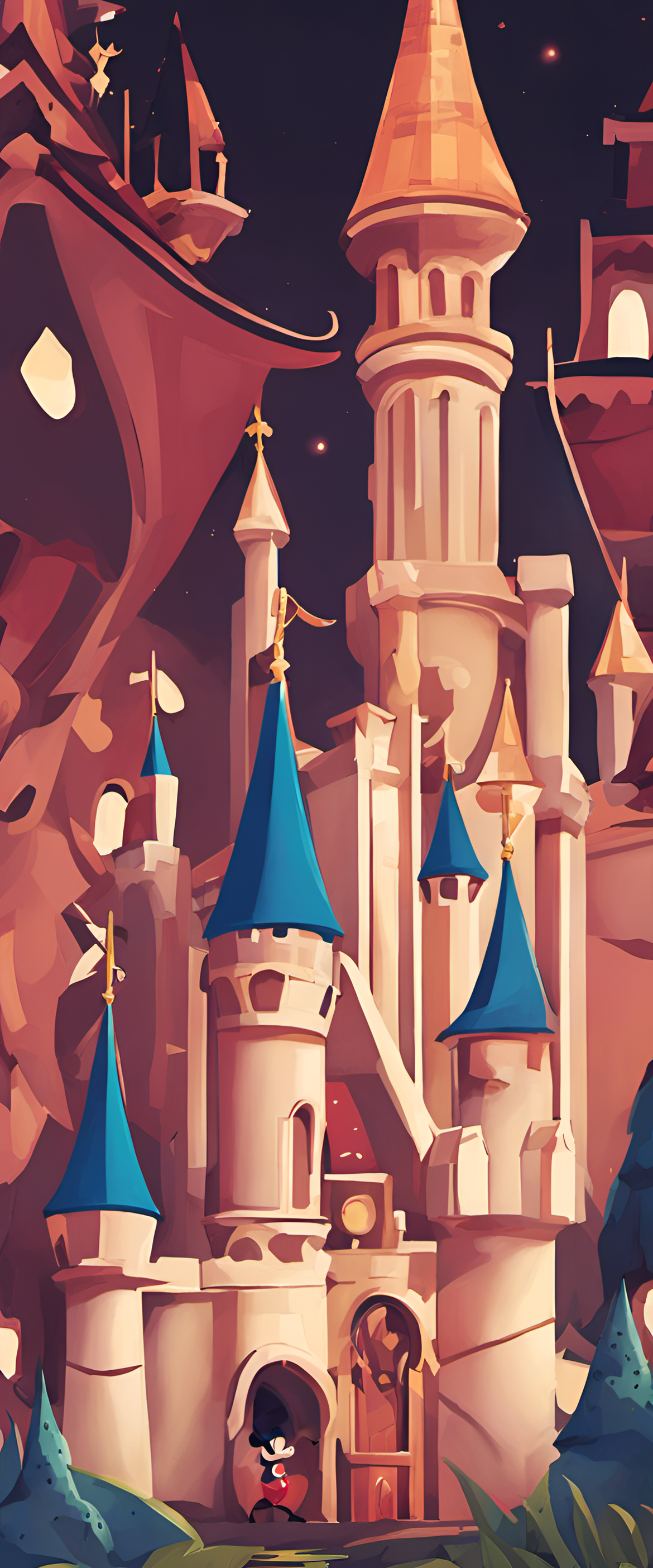 Stylized Disney phone wallpaper.