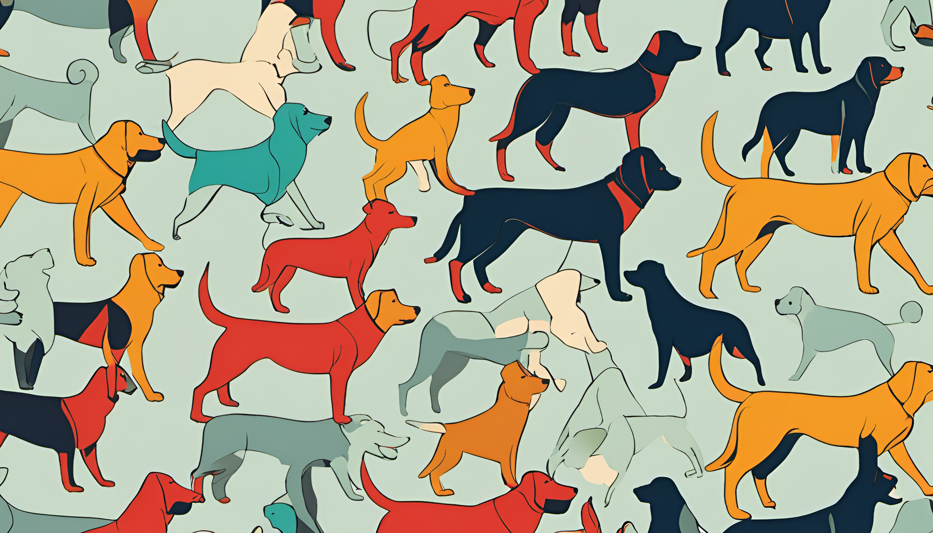 Colorful dog wallpaper with analogous hues