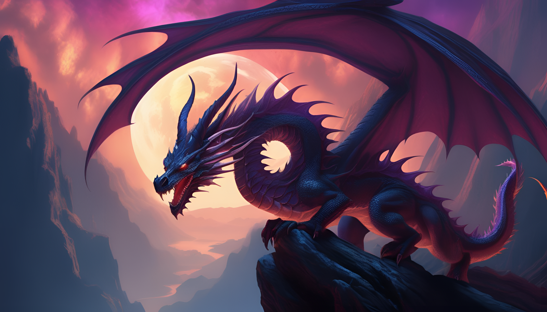 Transcendent dragon in vibrant colors.