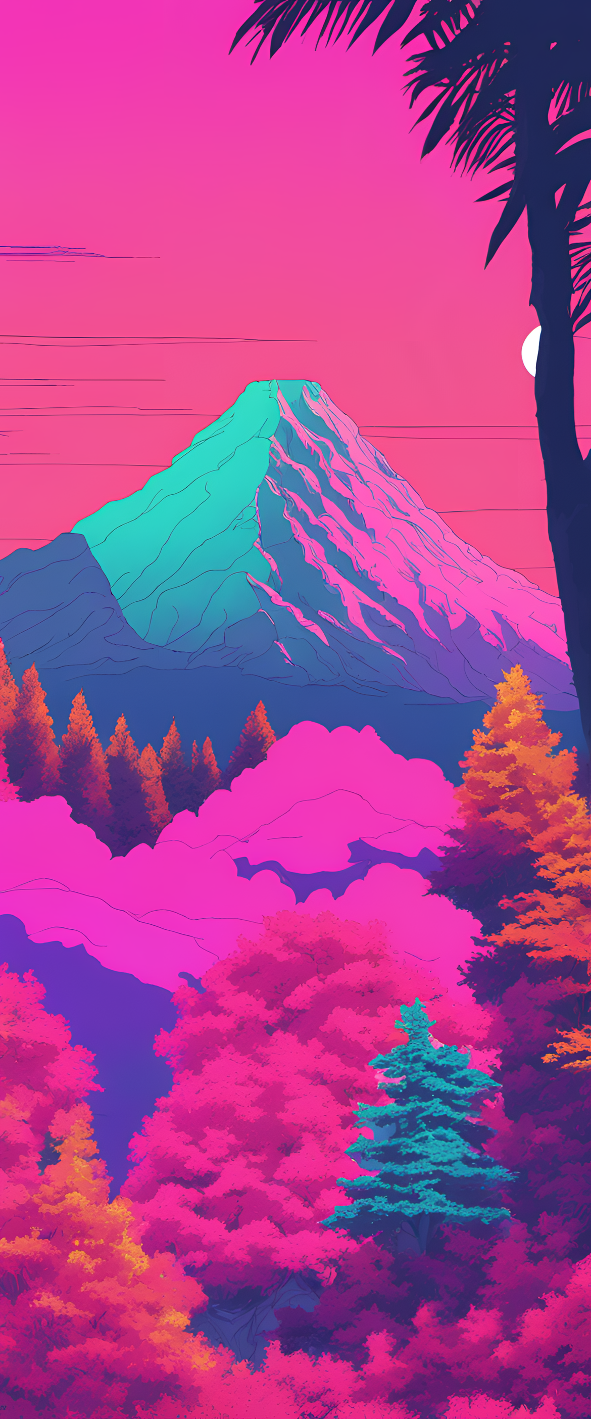 Autumn-themed vaporwave artwork.