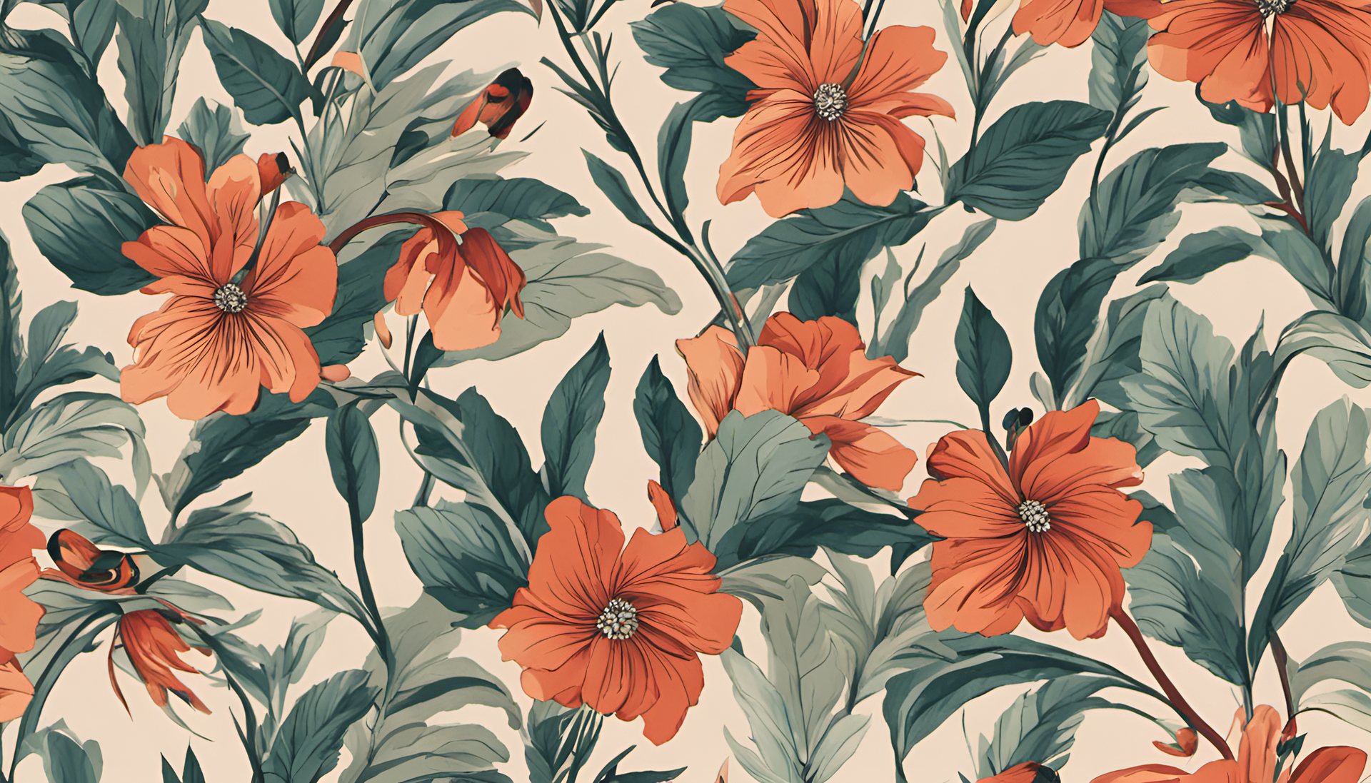 Vibrant floral wallpaper with a variety of colorful flowers.