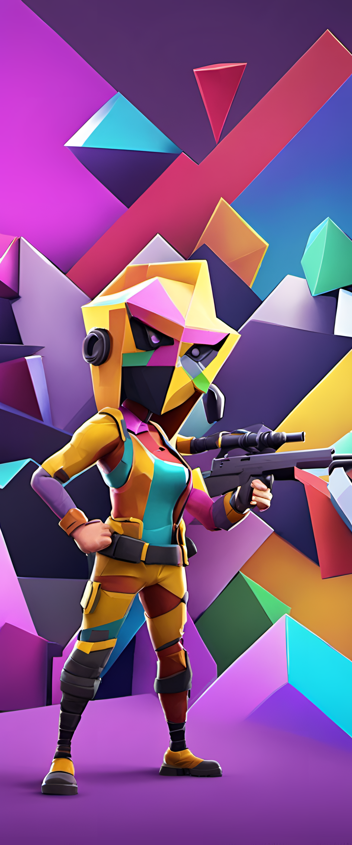 Cubist interpretation of Fortnite characters.