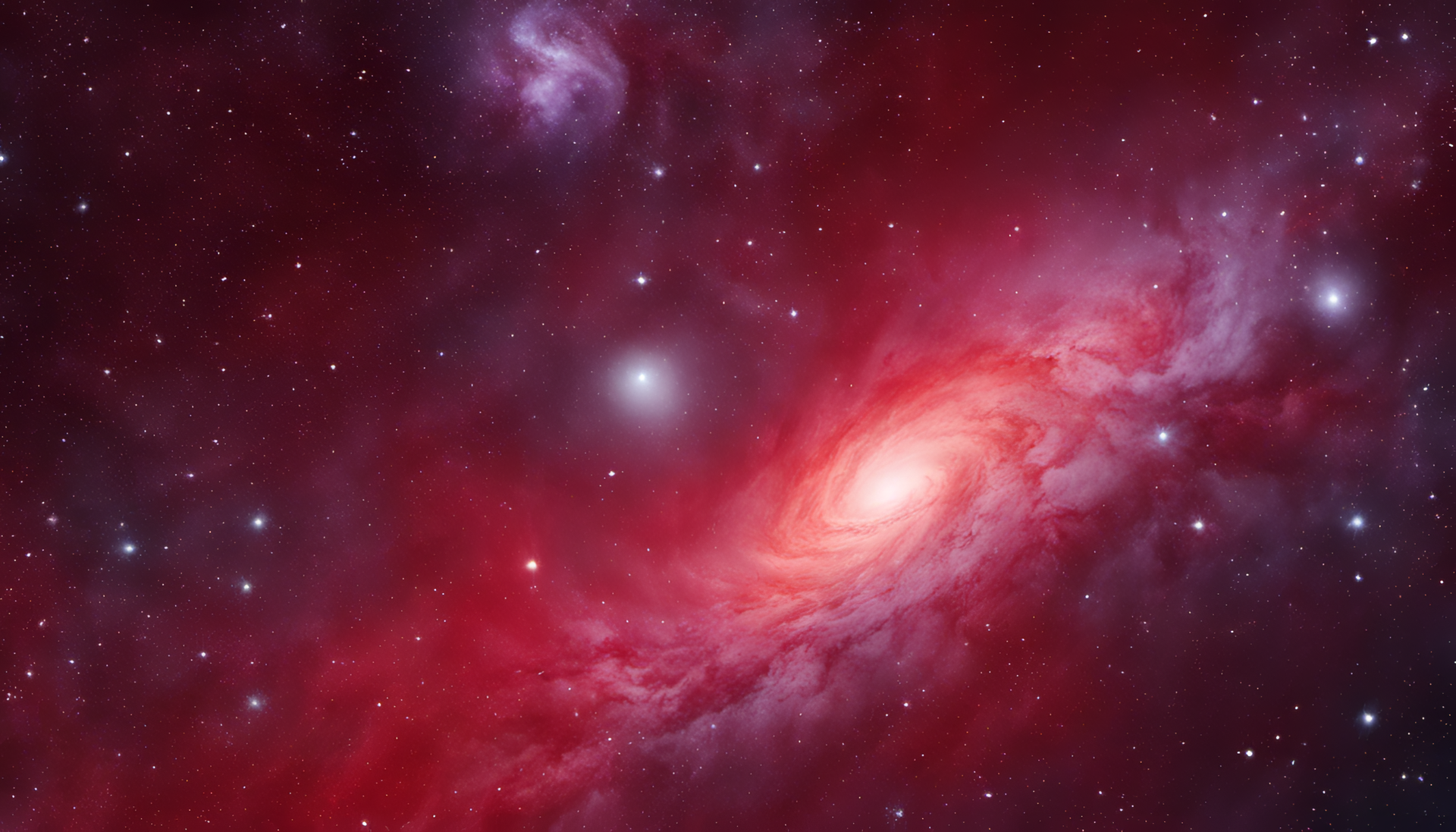 Vibrant red galaxy wallpaper.