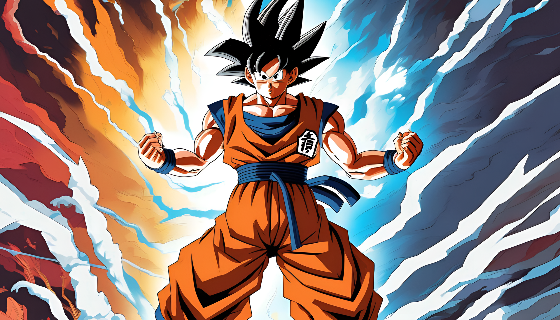 Vibrant artwork depicting Goku in complimentary colors.